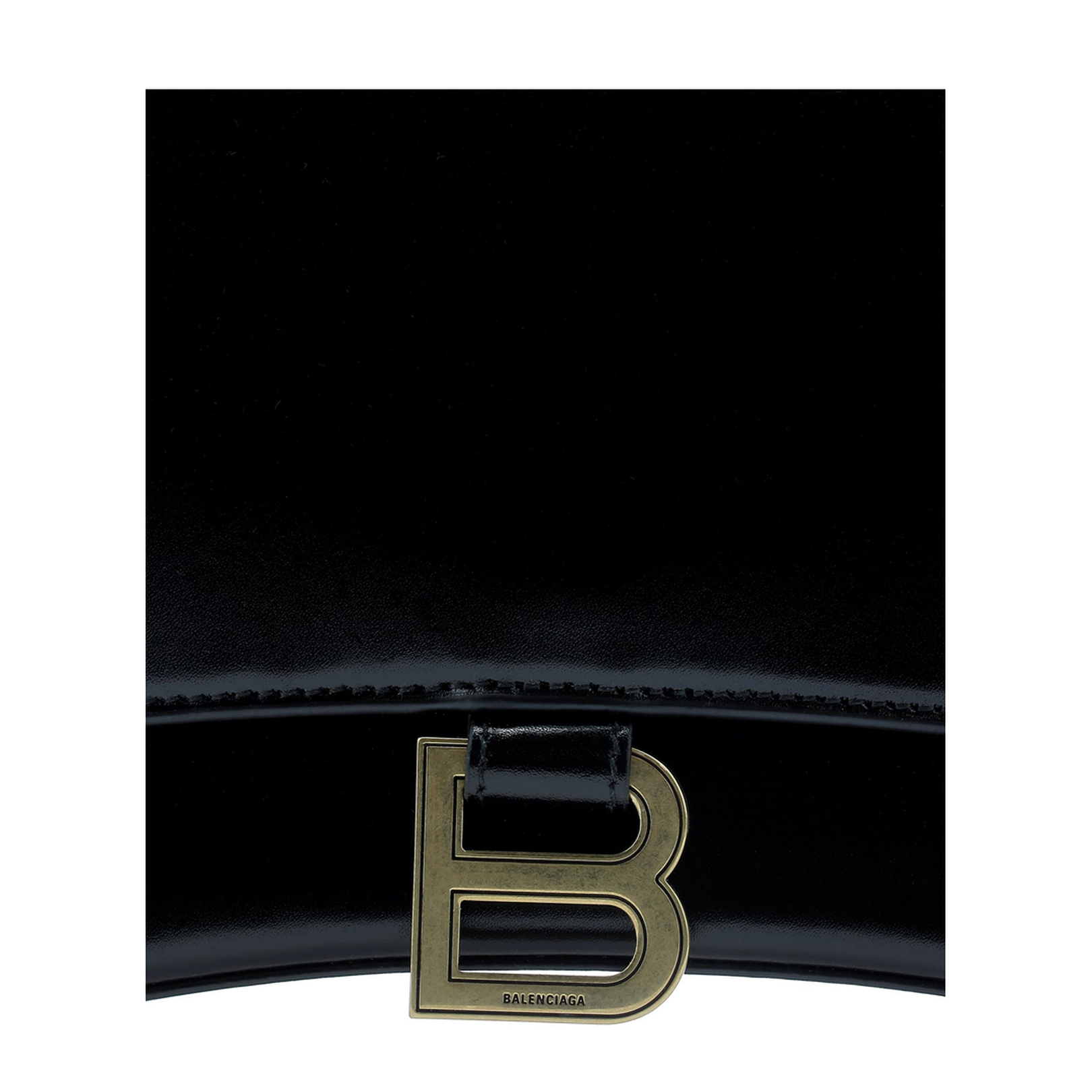 Hourglass Leather Handbag Black - Image 5