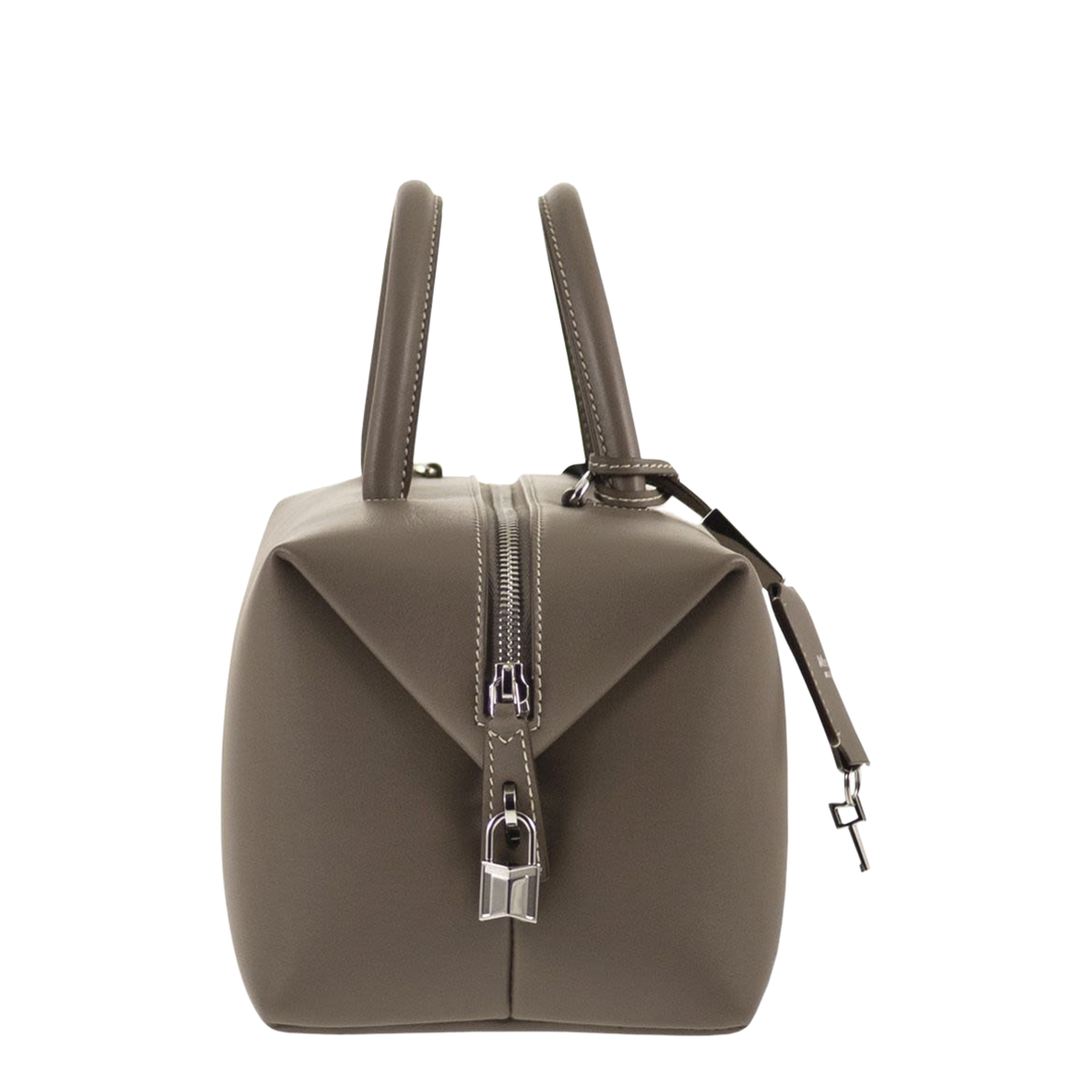 Holdallm Medium Calfskin Top-Handle Bag - Mud - Image 3