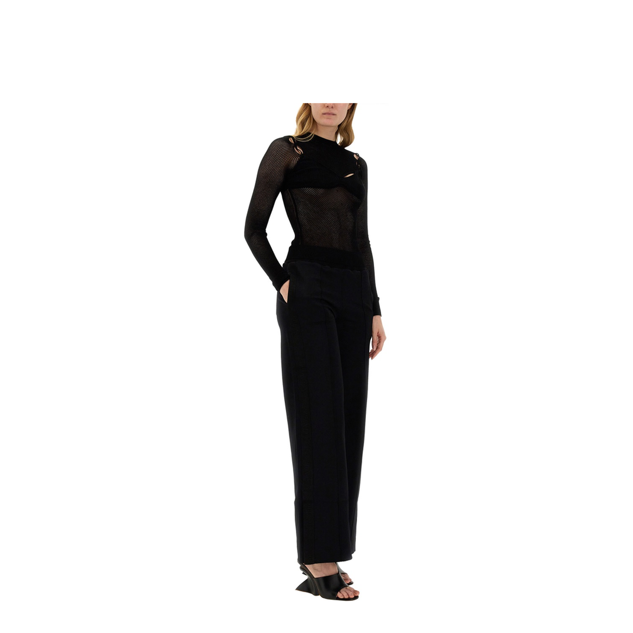 Black Polyamide Blend Sporty Pants - Image 2