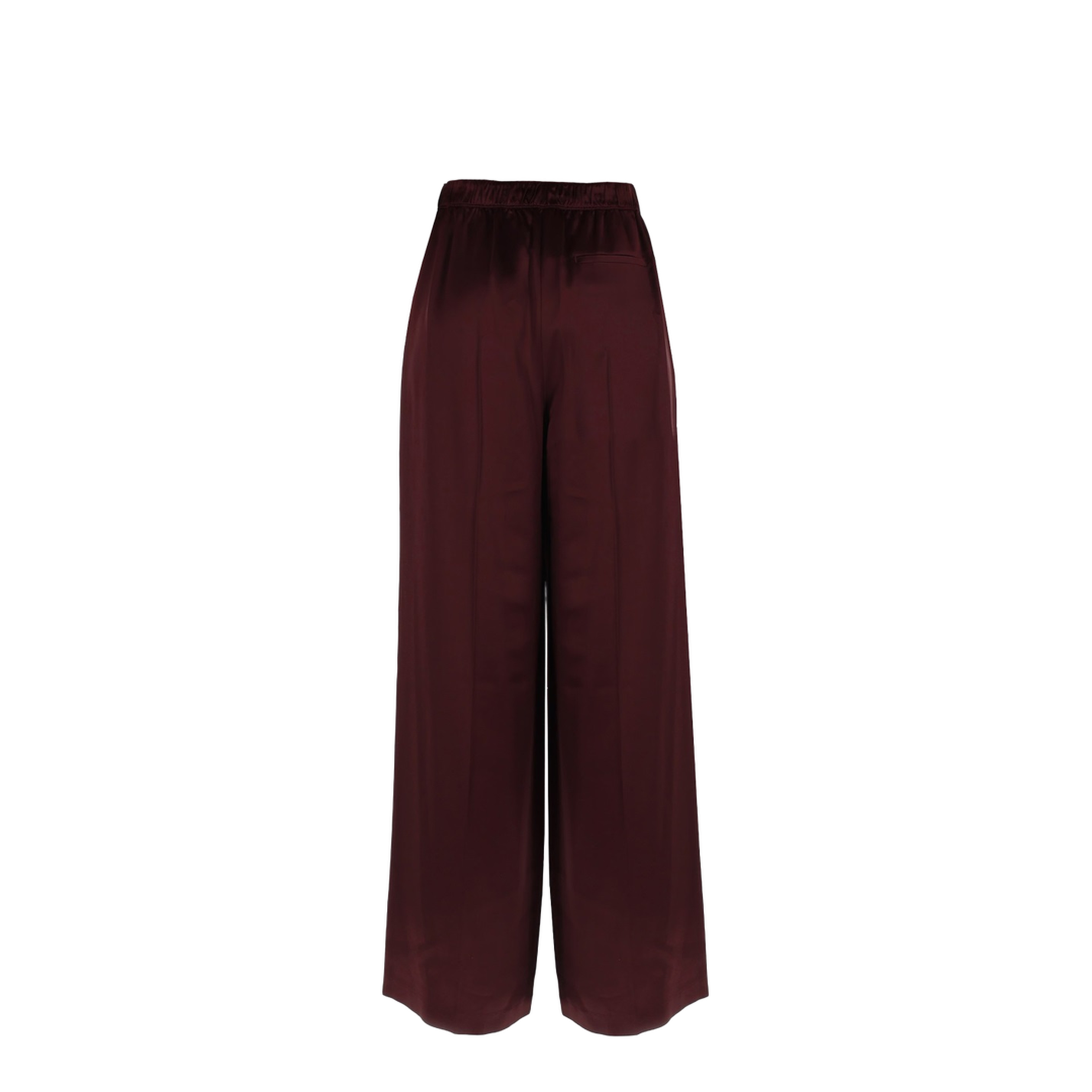 Burgundy Satin Wide-Leg Pants - Image 3