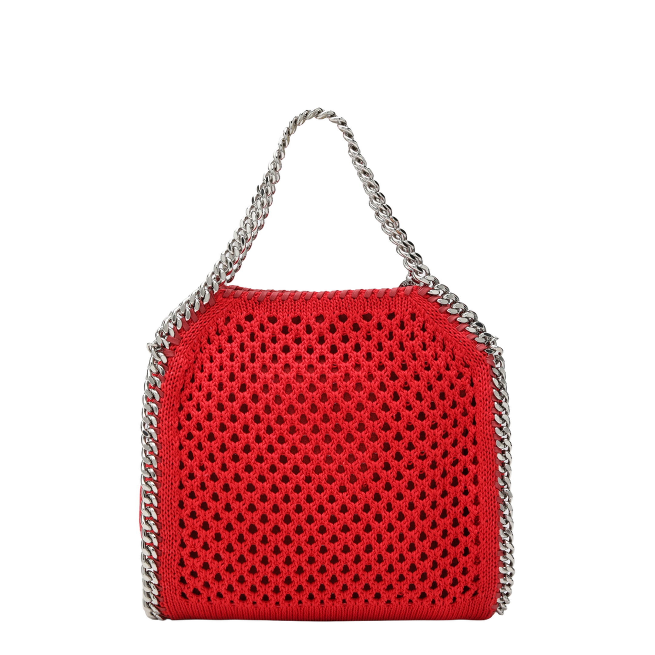 Red Falabella Mini Tote Bag in Mesh - Image 2
