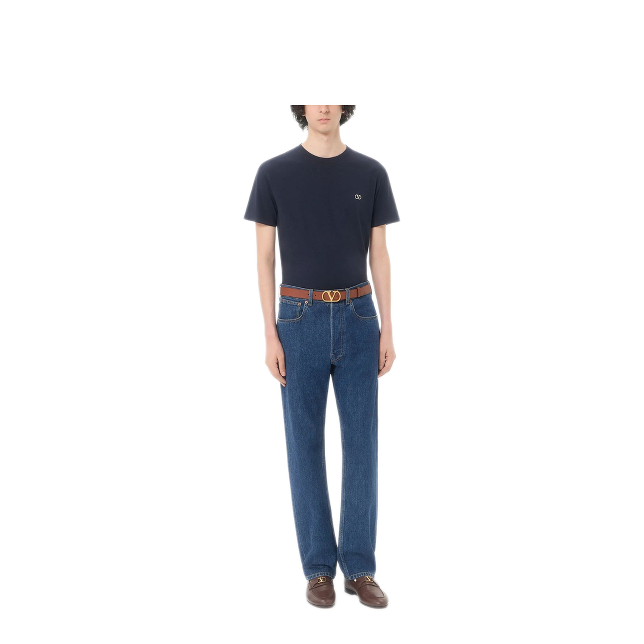 Cotton T-Shirt with Vlogo Embroidery - Image 8