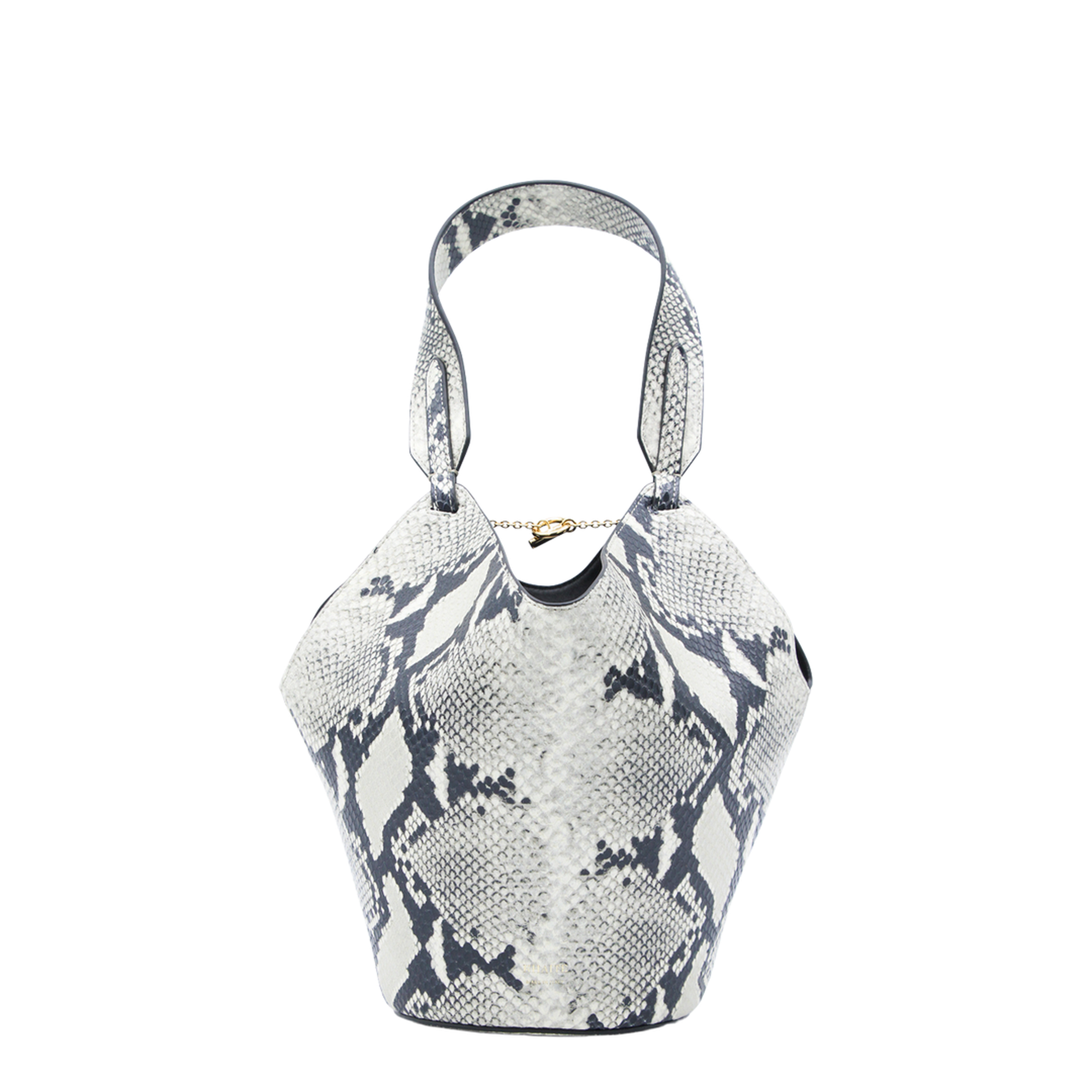Lotus Mini Python-Embossed Calfskin Tote - Natural - Image 1