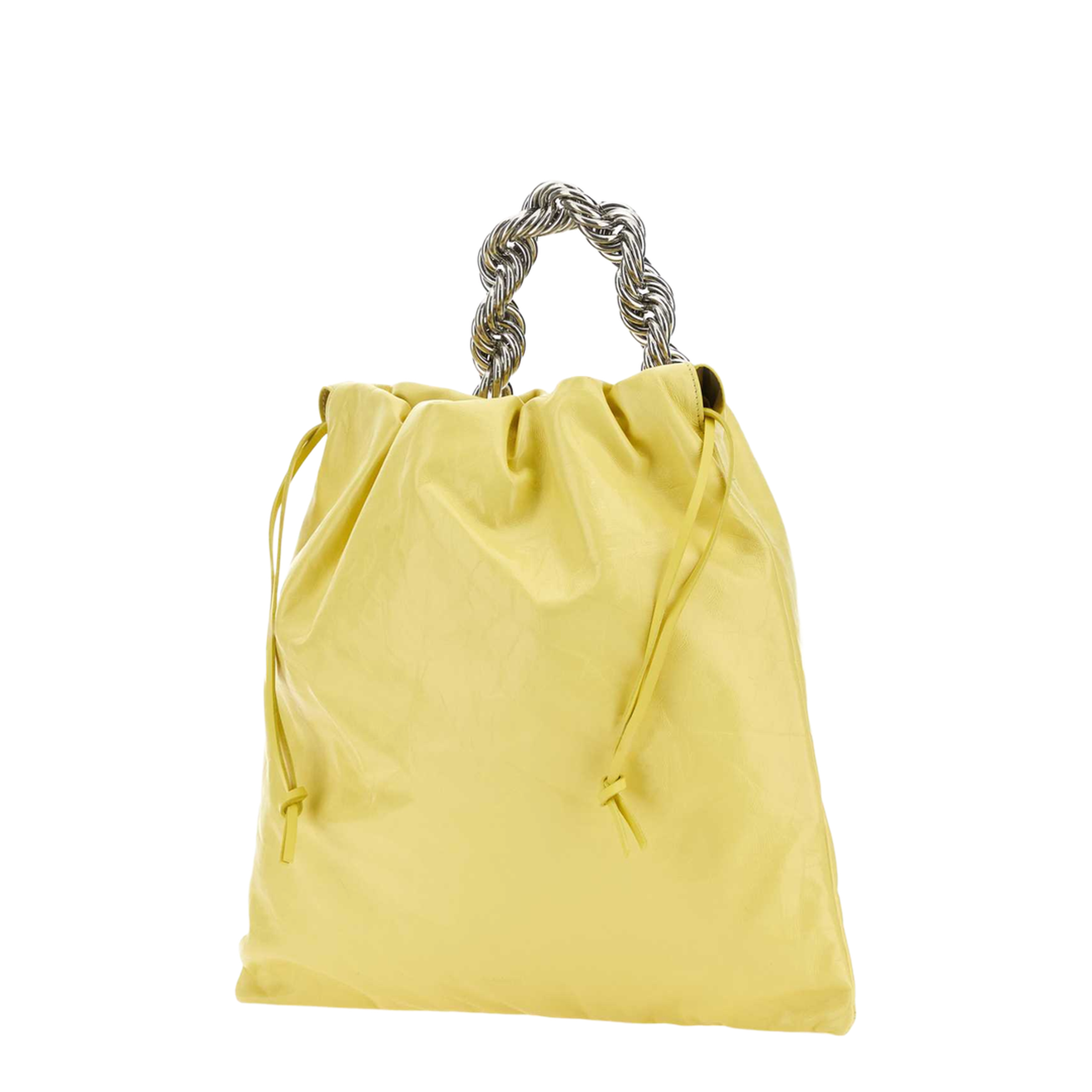 Yellow Leather Bucket Bag - Image 2