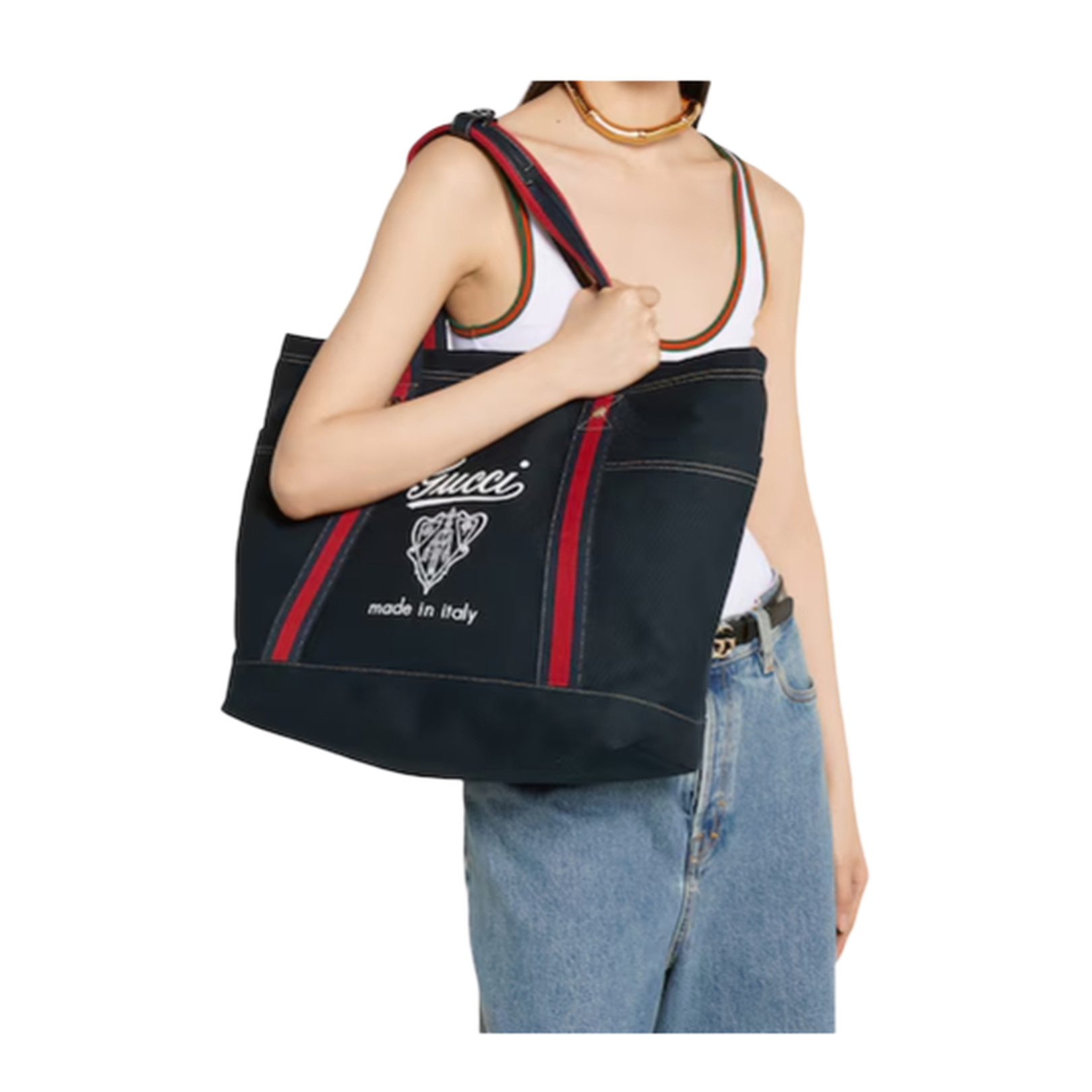 Printed Canvas Large Tote Bag - Image 5