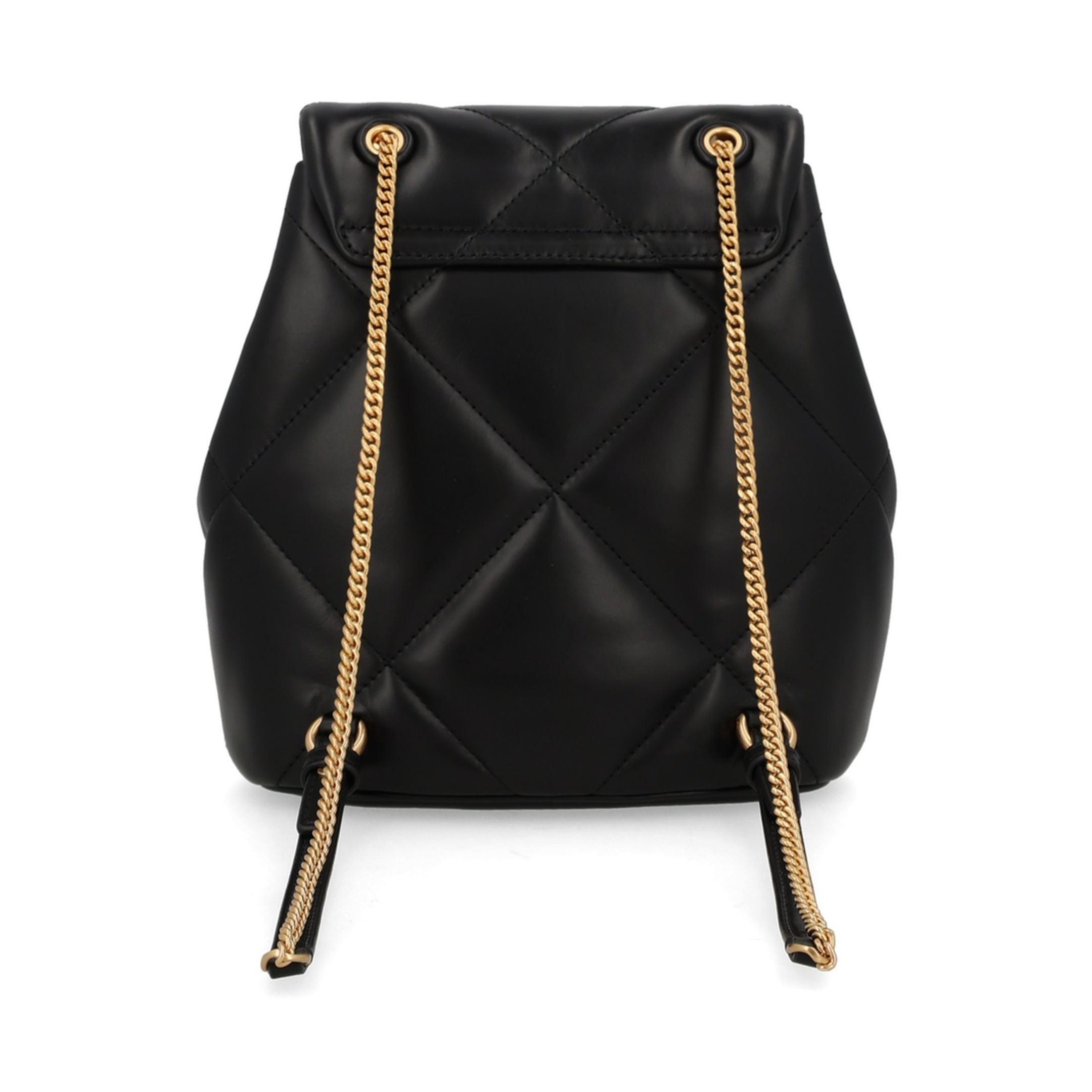 Kira Diamond Quilt Mini Leather Backpack - Black - Image 2