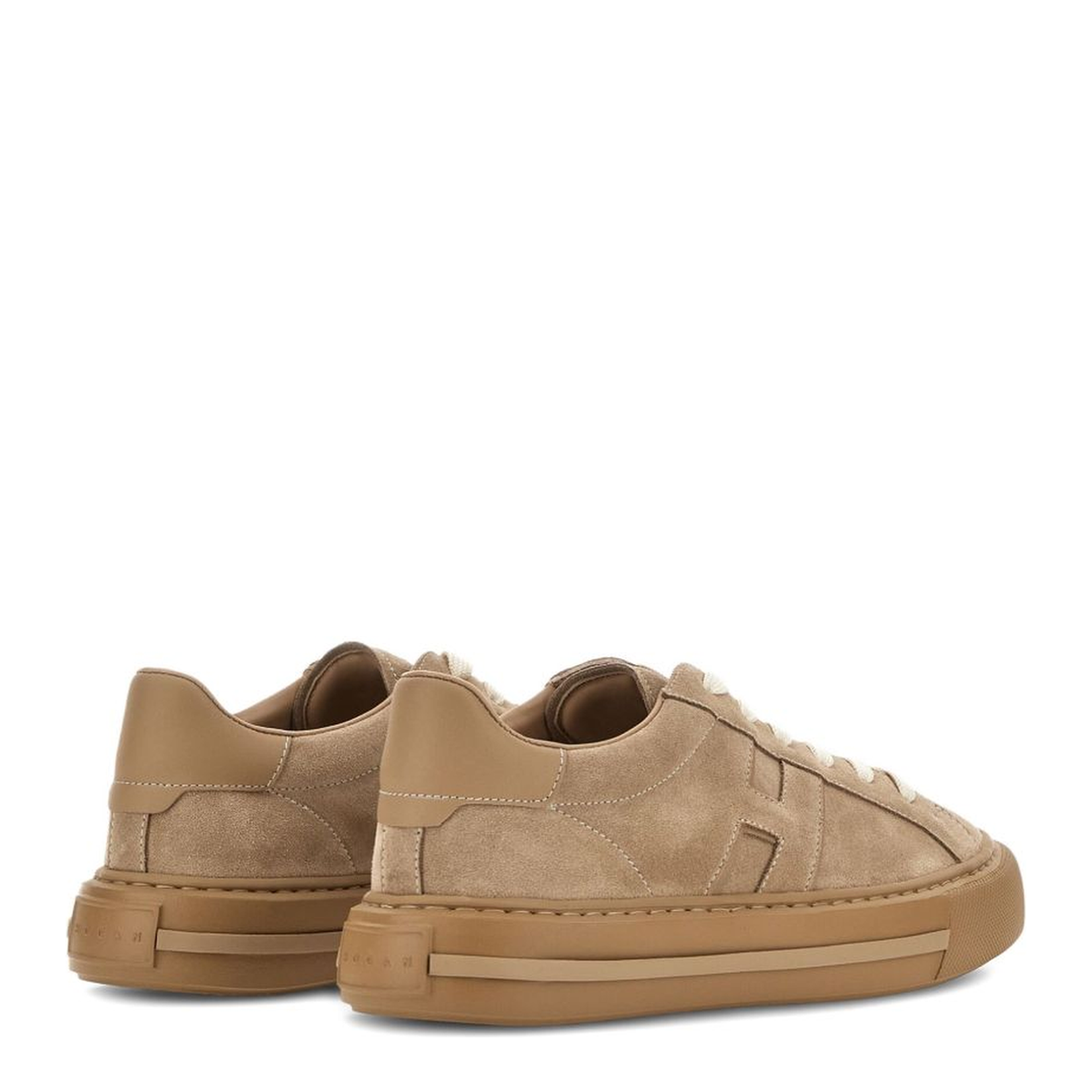 Beige Front Lace-Up Fastening Sneakers - Image 4