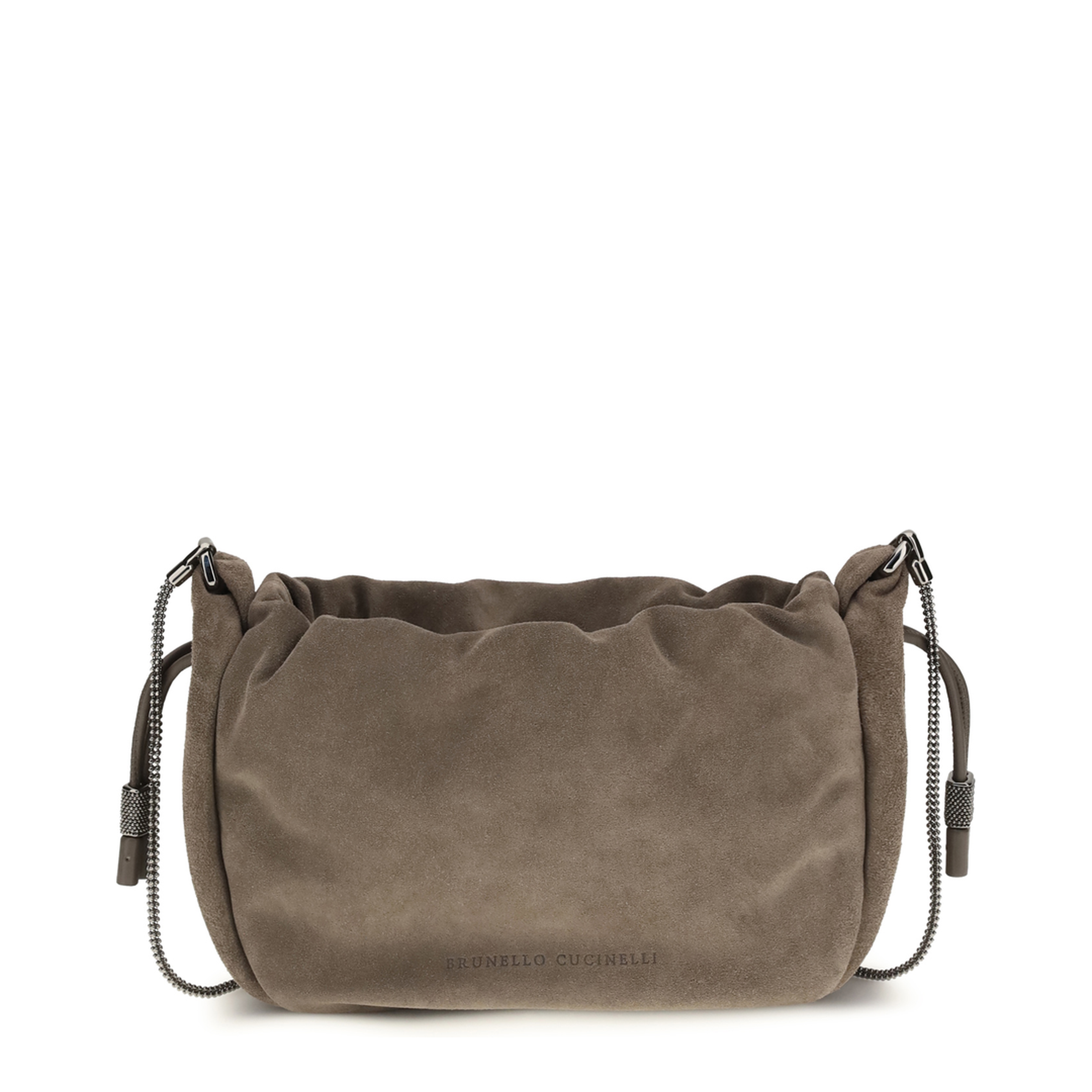 Calf Leather Shoulder Bag - Taupe Brown - Image 1