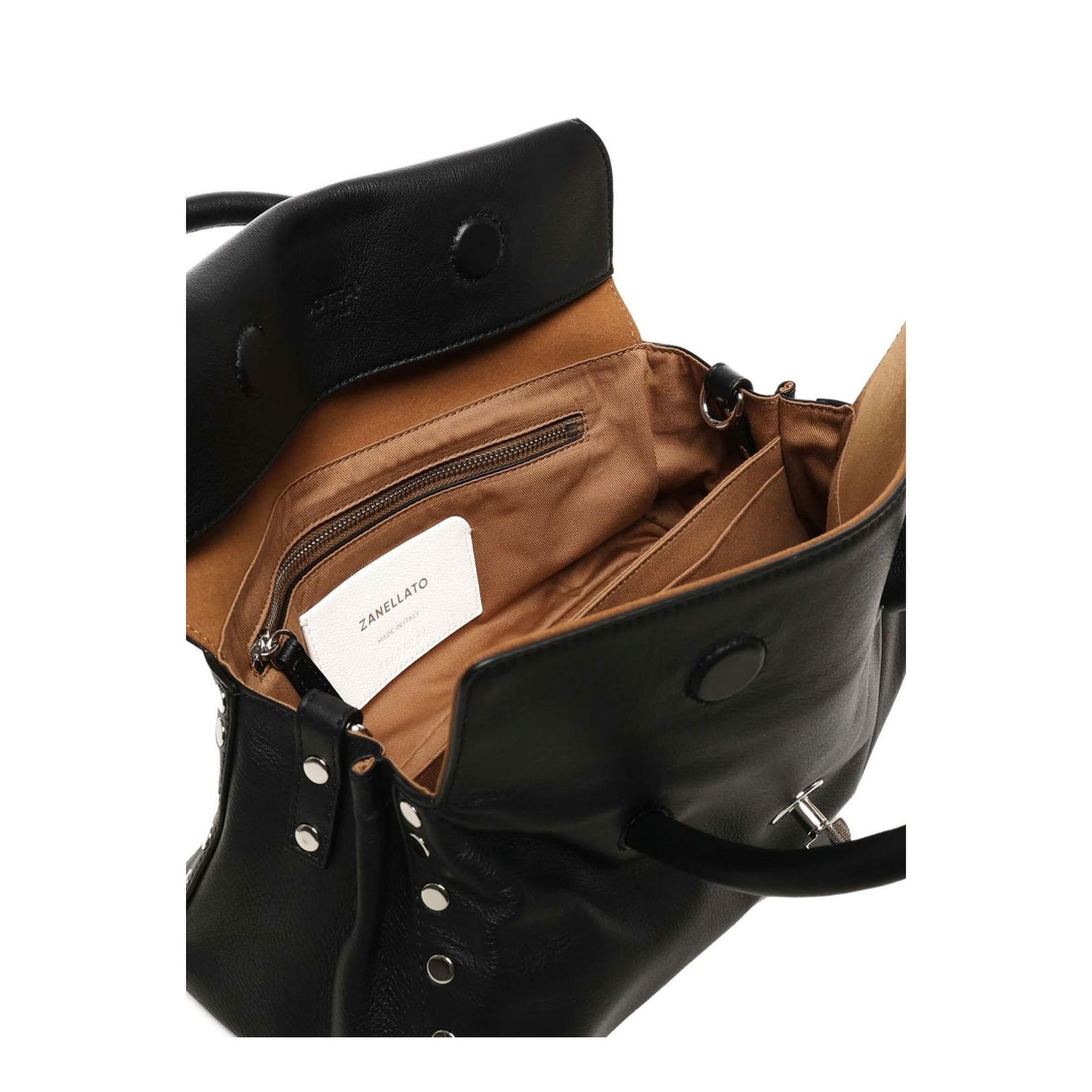 Dotta Saeta Small Leather Handbag Black - Image 3