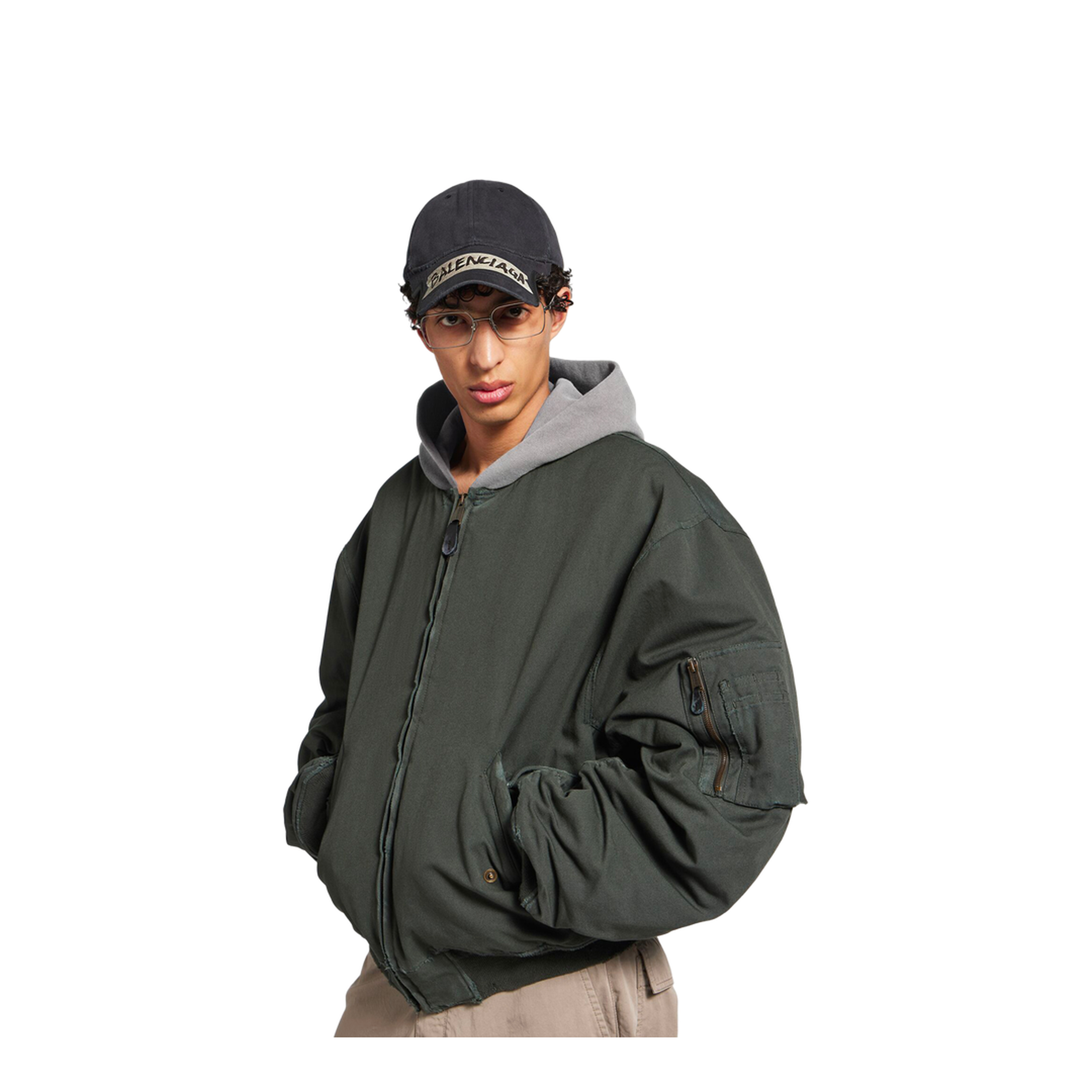 Hooded Standard Canvas Bomber Jacket - Image 2