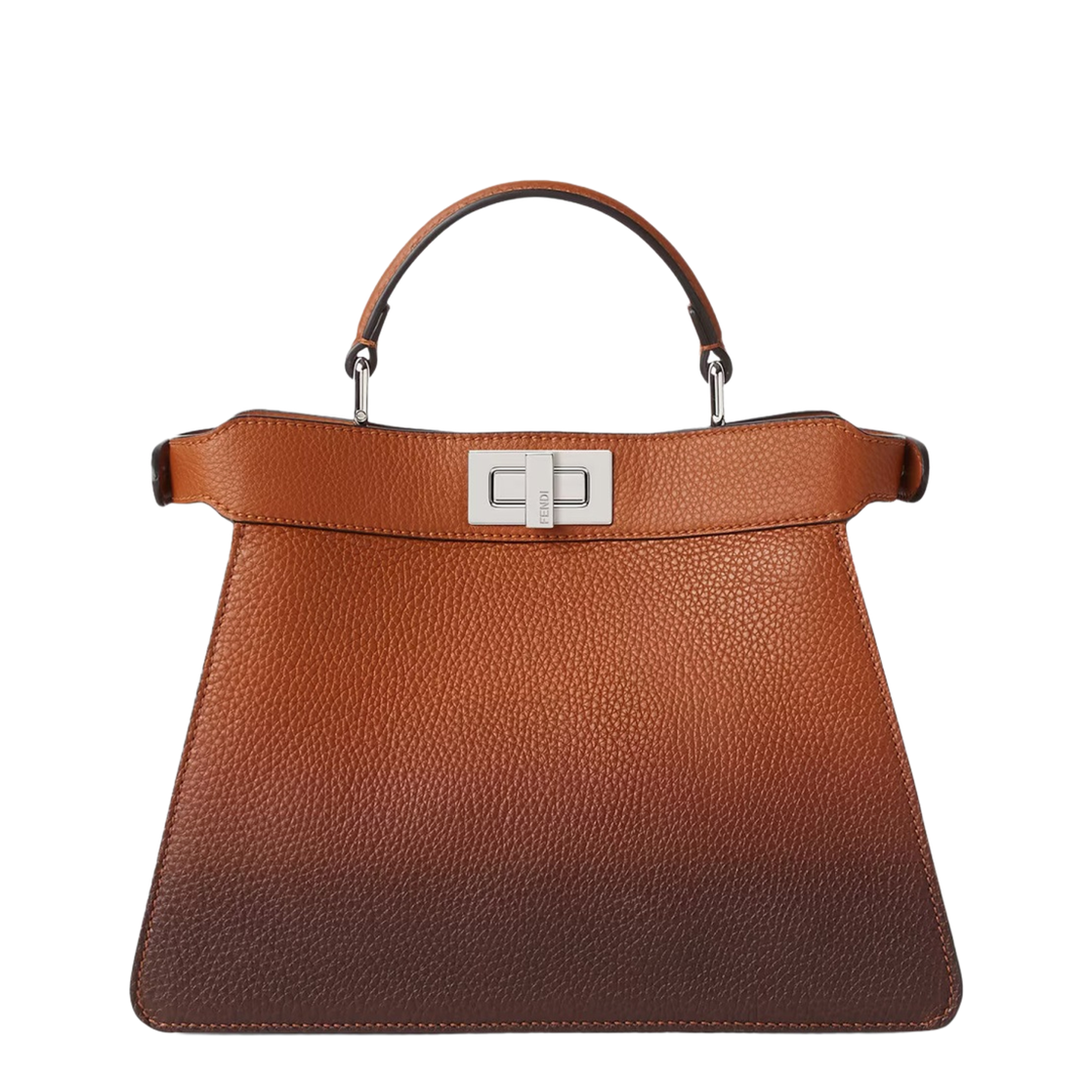 Peekaboo ISeeU Small Cuoio Romano Leather Bag - Brown Gradient - Image 3