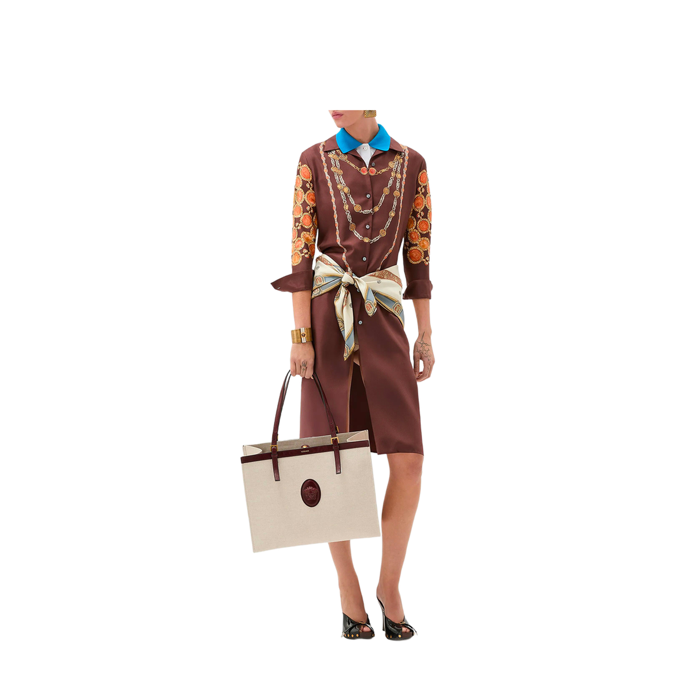 Printed Silk Twill Mini Shirt Dress - Image 4