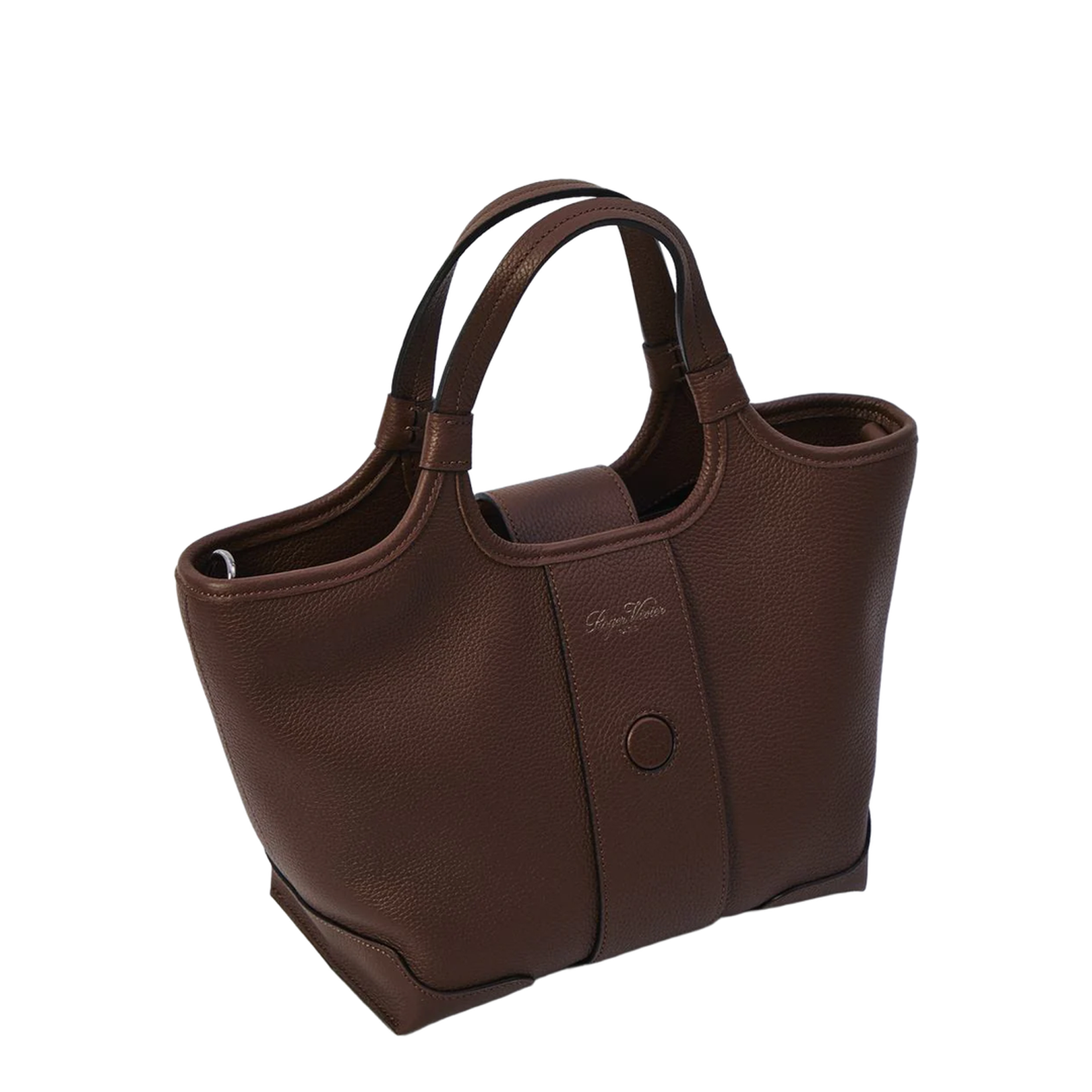 Mini Shopping Bag Leather Brown - Image 4