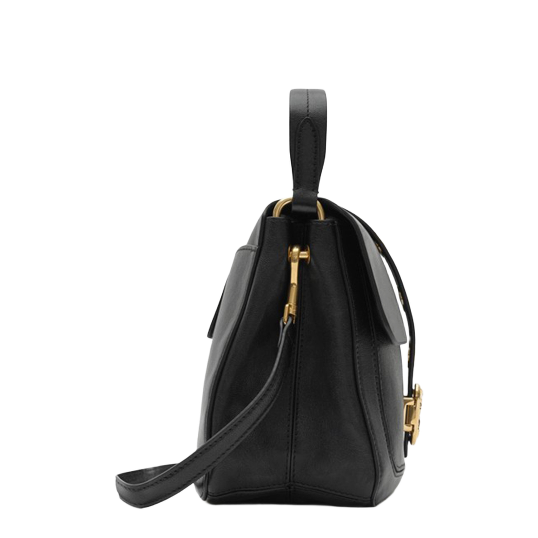 Rider Small Lambskin Shoulder Bag - Black - Image 2