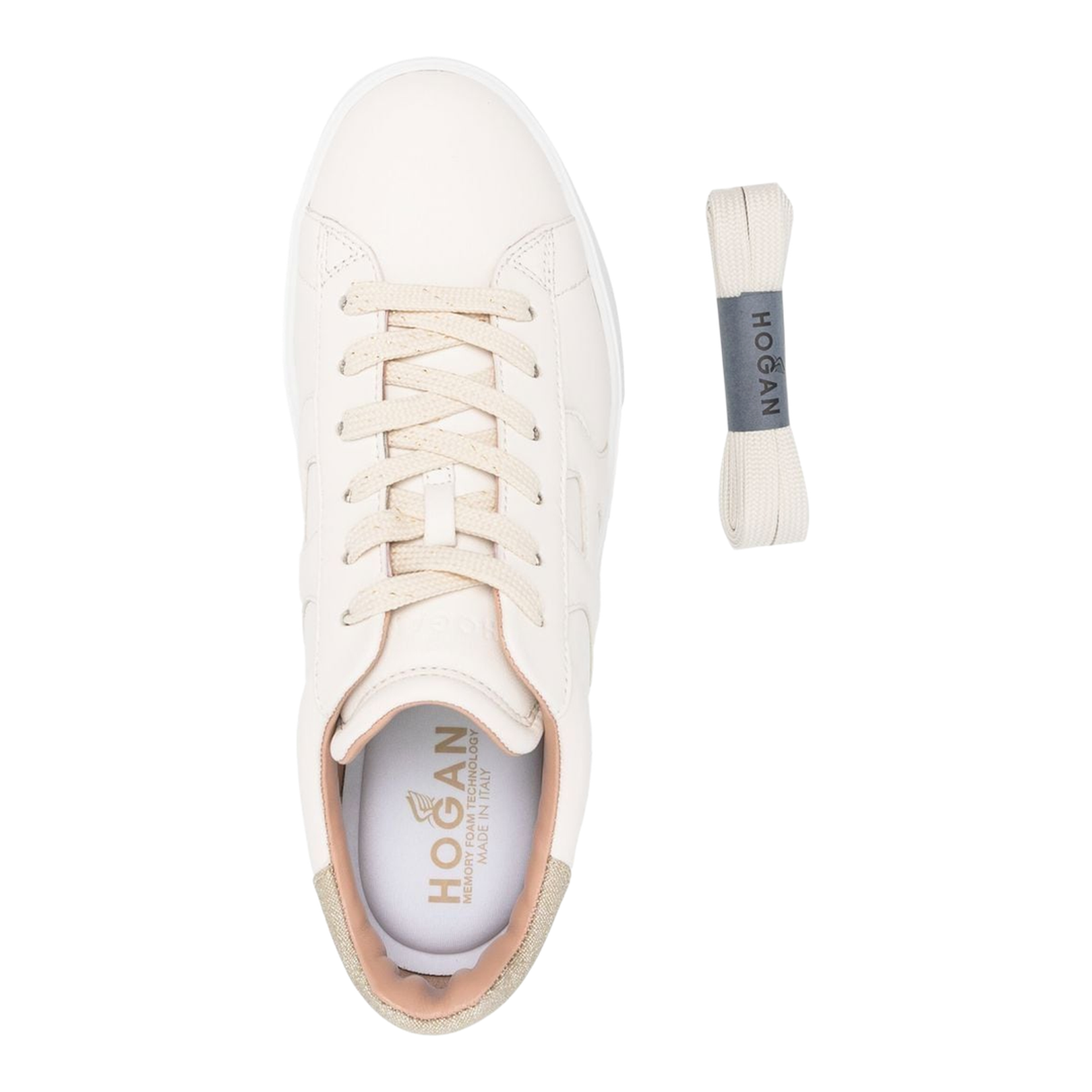 Glitter-Detail Leather Sneakers - Image 4