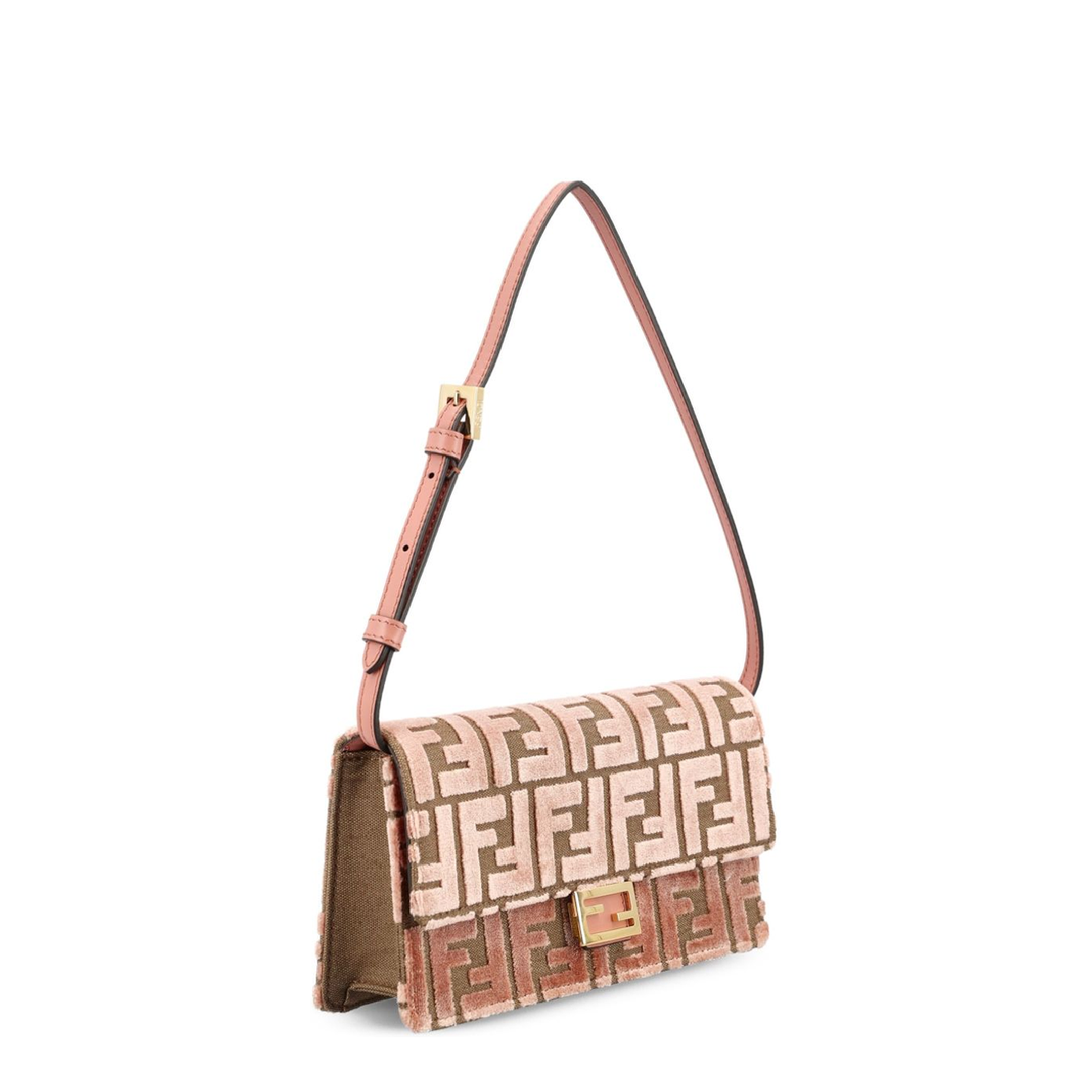 Wallet On Chain Baguette Fabric Pink - Image 4