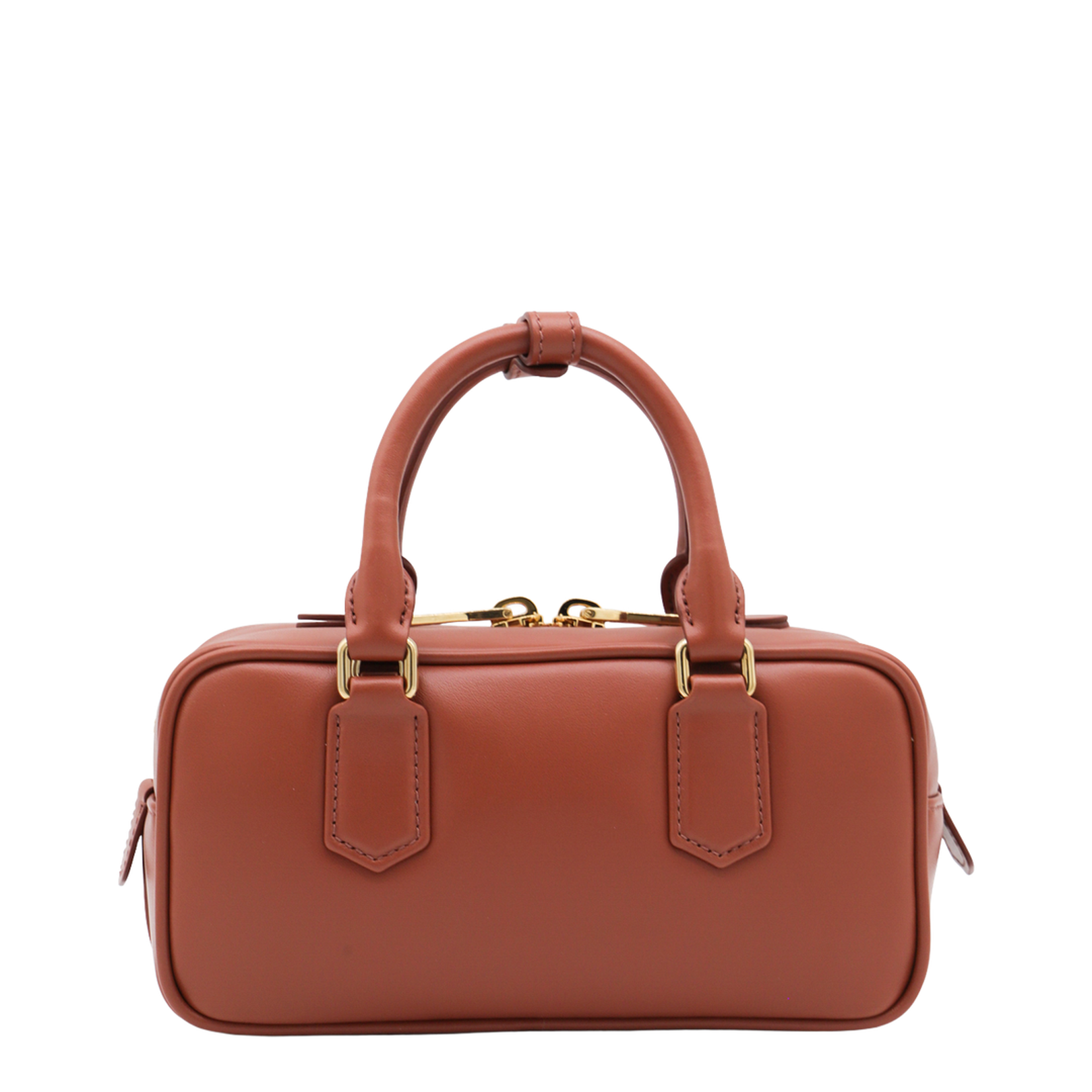Arcadie Medium Calf Leather Top Handle Bag - Rust - Image 4