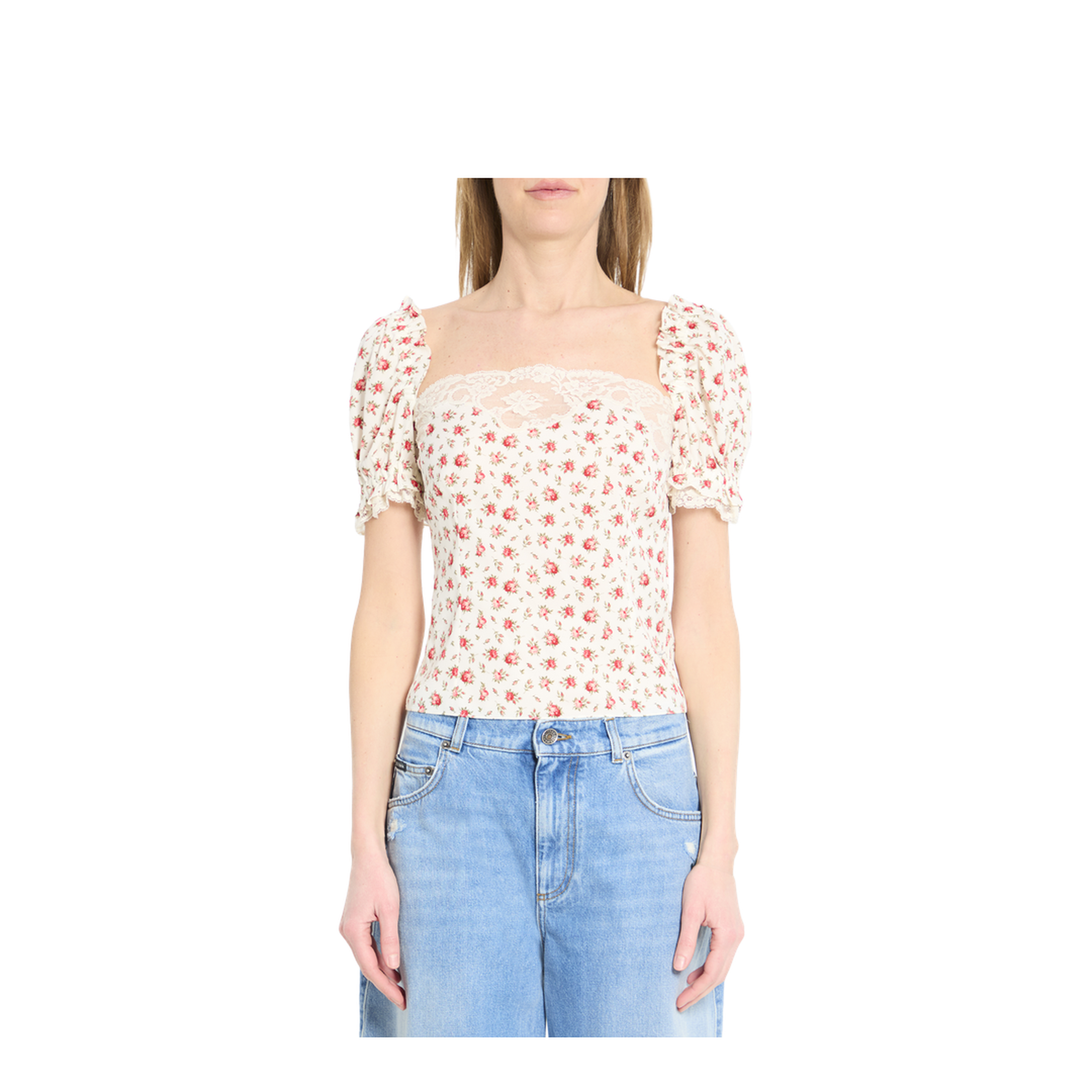Charmeuse Top with Rose Print - Image 1