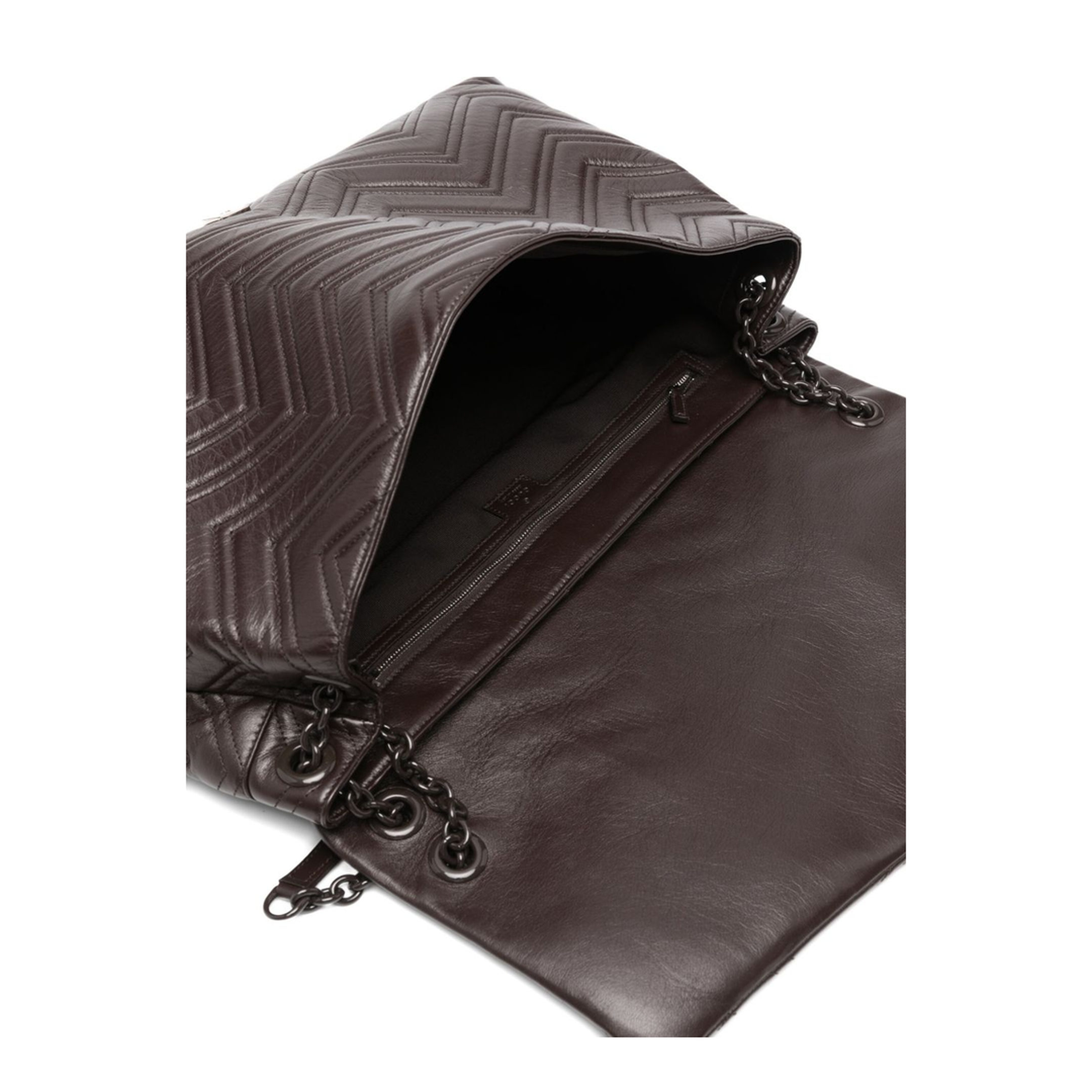 GG Marmont Maxi Matelassé Chevron Leather Shoulder Bag - Chocolate - Image 3