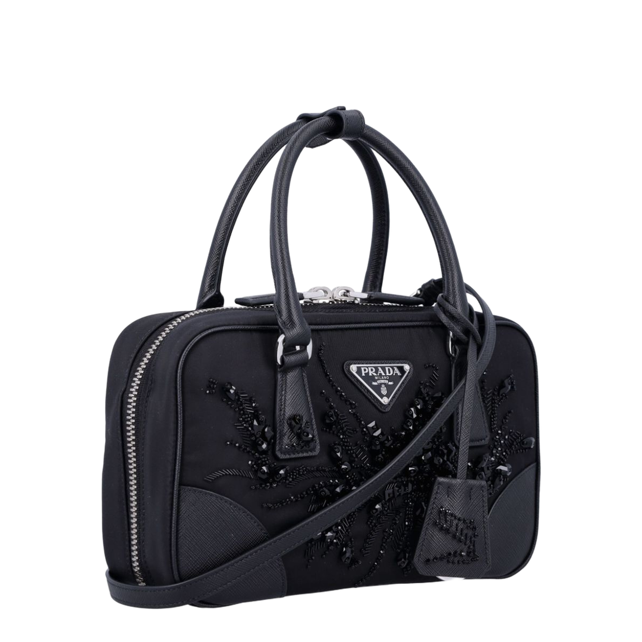 Sorelle Mini Recycled Nylon & Leather Mini Bag - Black - Image 3