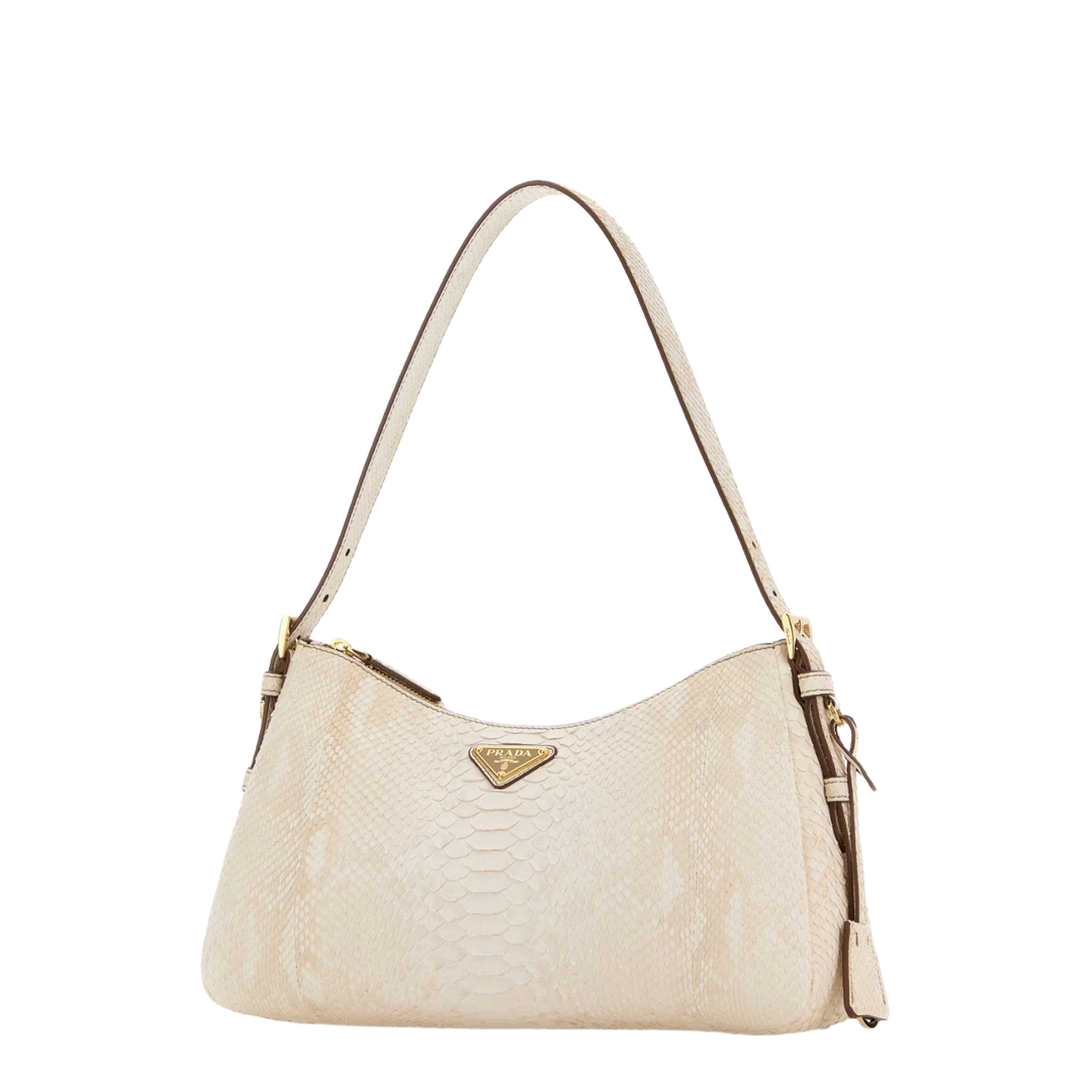 Cleo Small Python Shoulder Bag - Ivory - Image 2