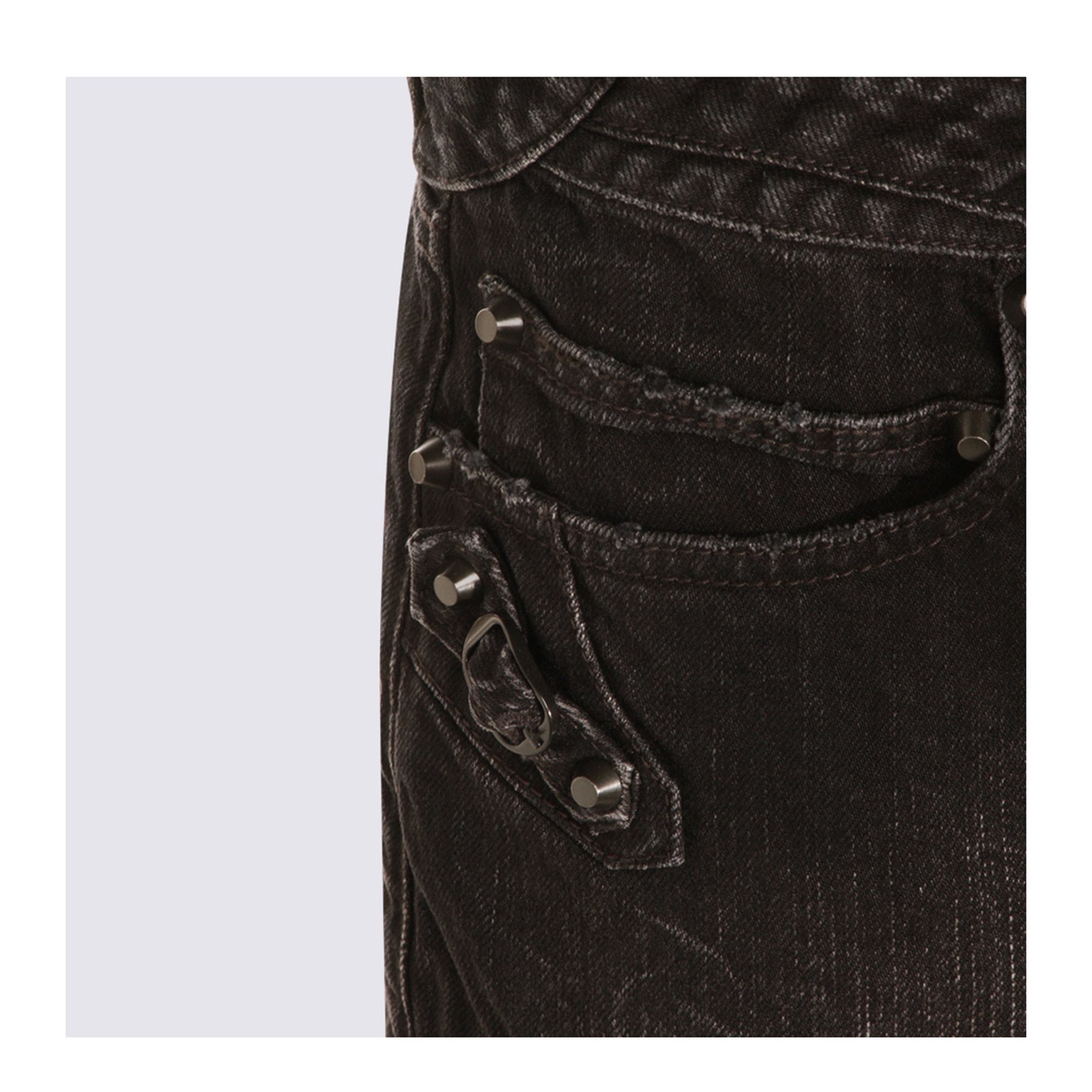 Black Denim City Mini Skirt - Image 6