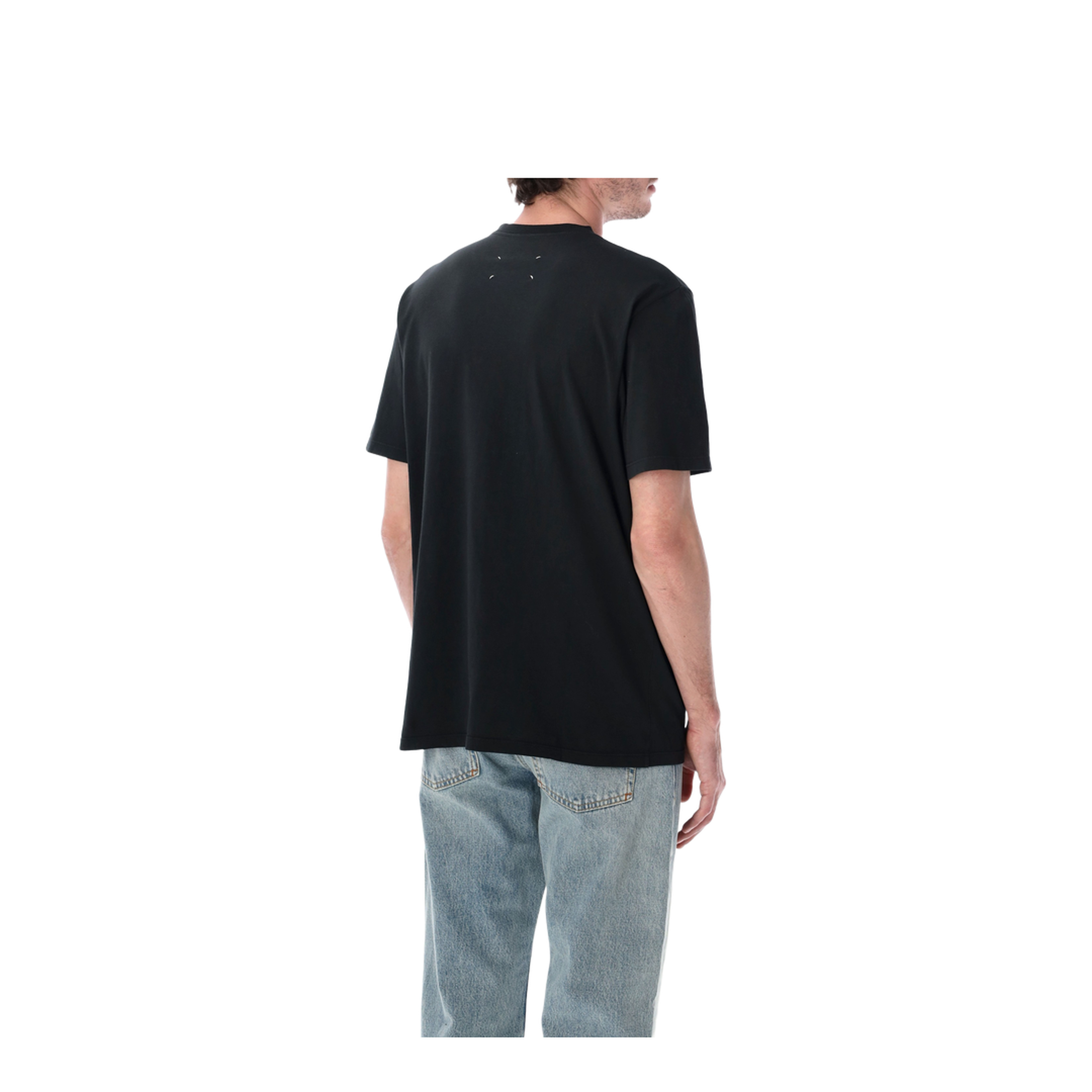 Taped Cotton Jersey T-Shirt In Black - Image 2