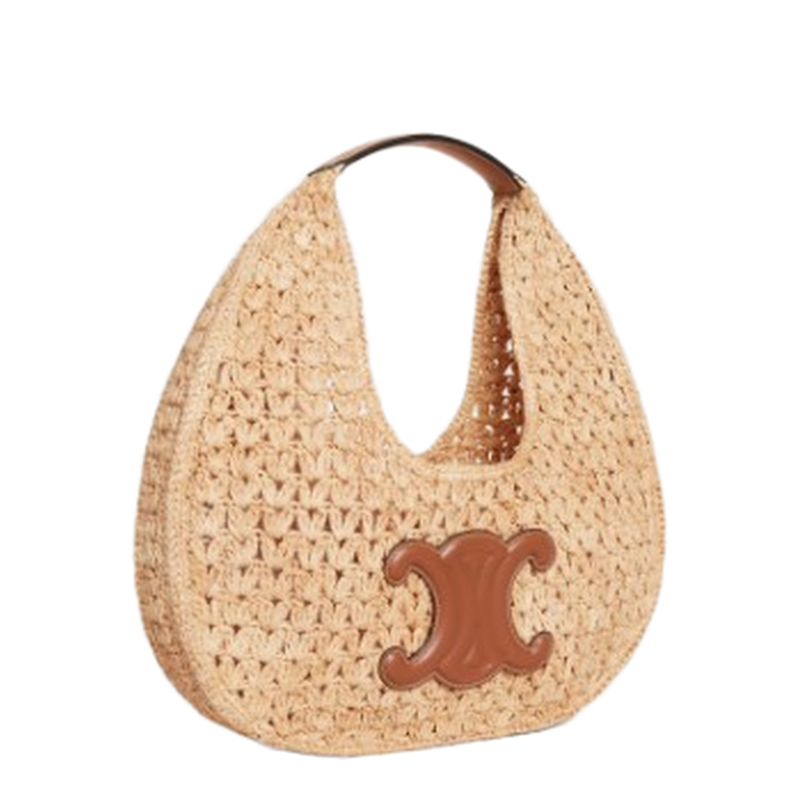 Classic Panier Hobo Bag in Raffia and Calfskin - Image 1