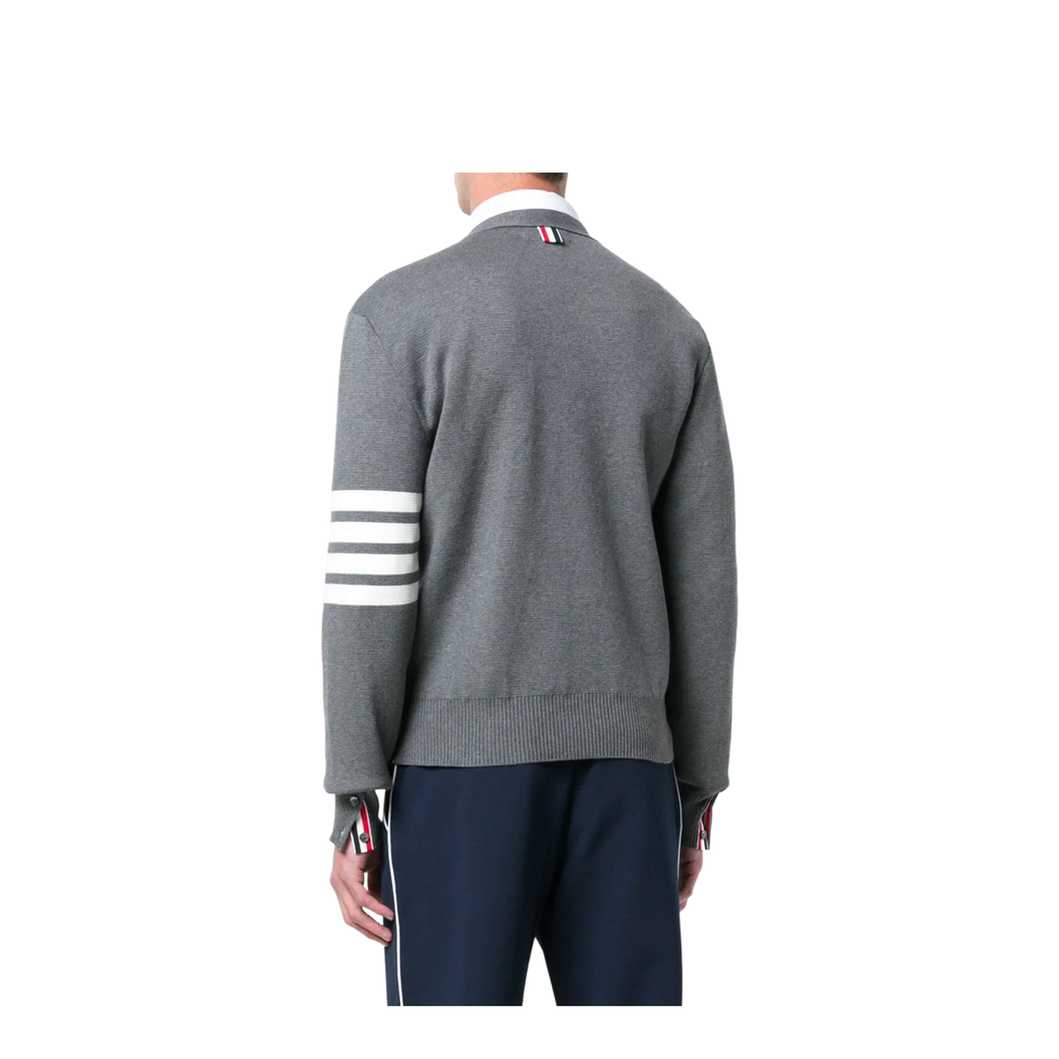 4-Bar V-Neck Cotton Cardigan - Image 4