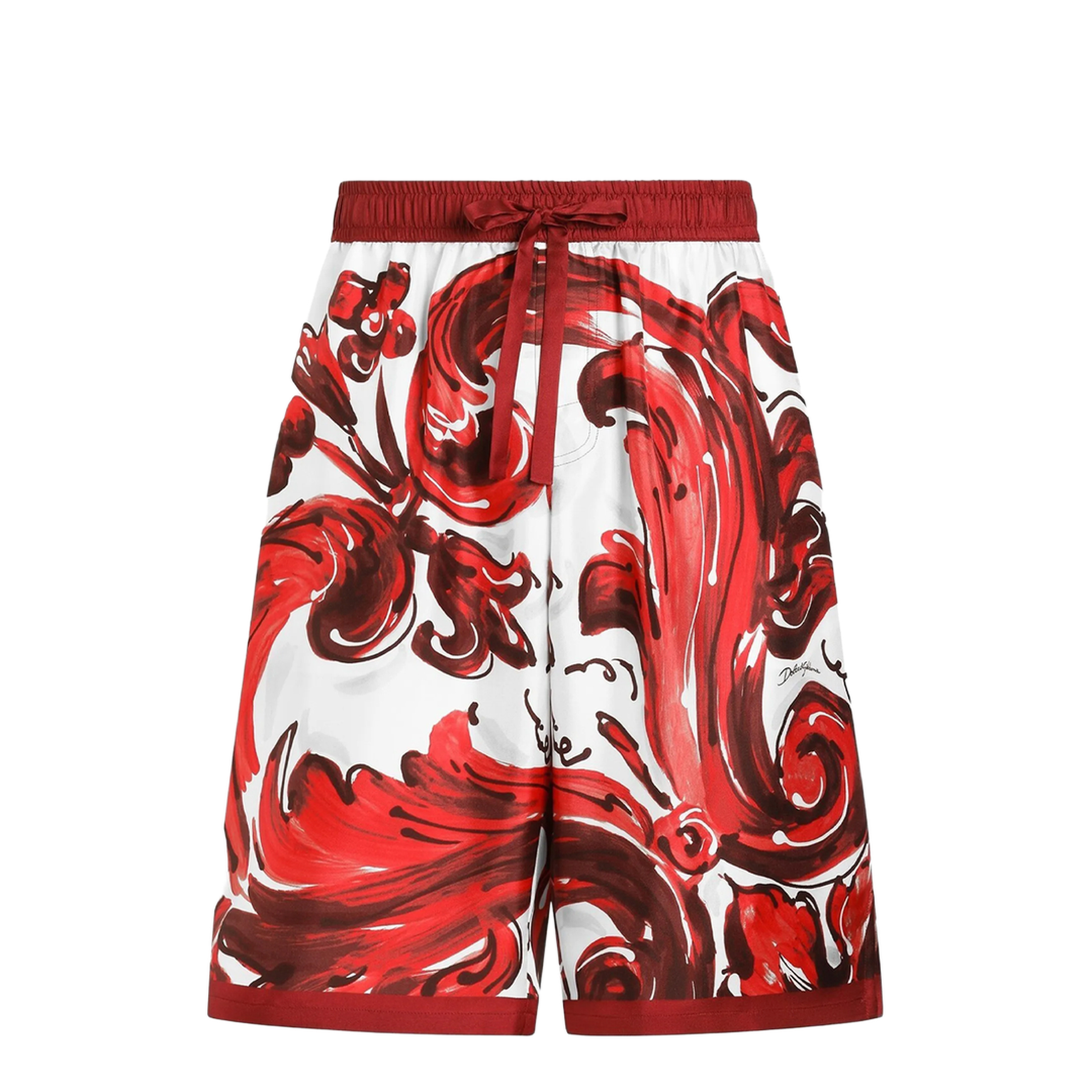Vanity Bermuda Shorts in Majolica-Print Silk Twill - Image 1