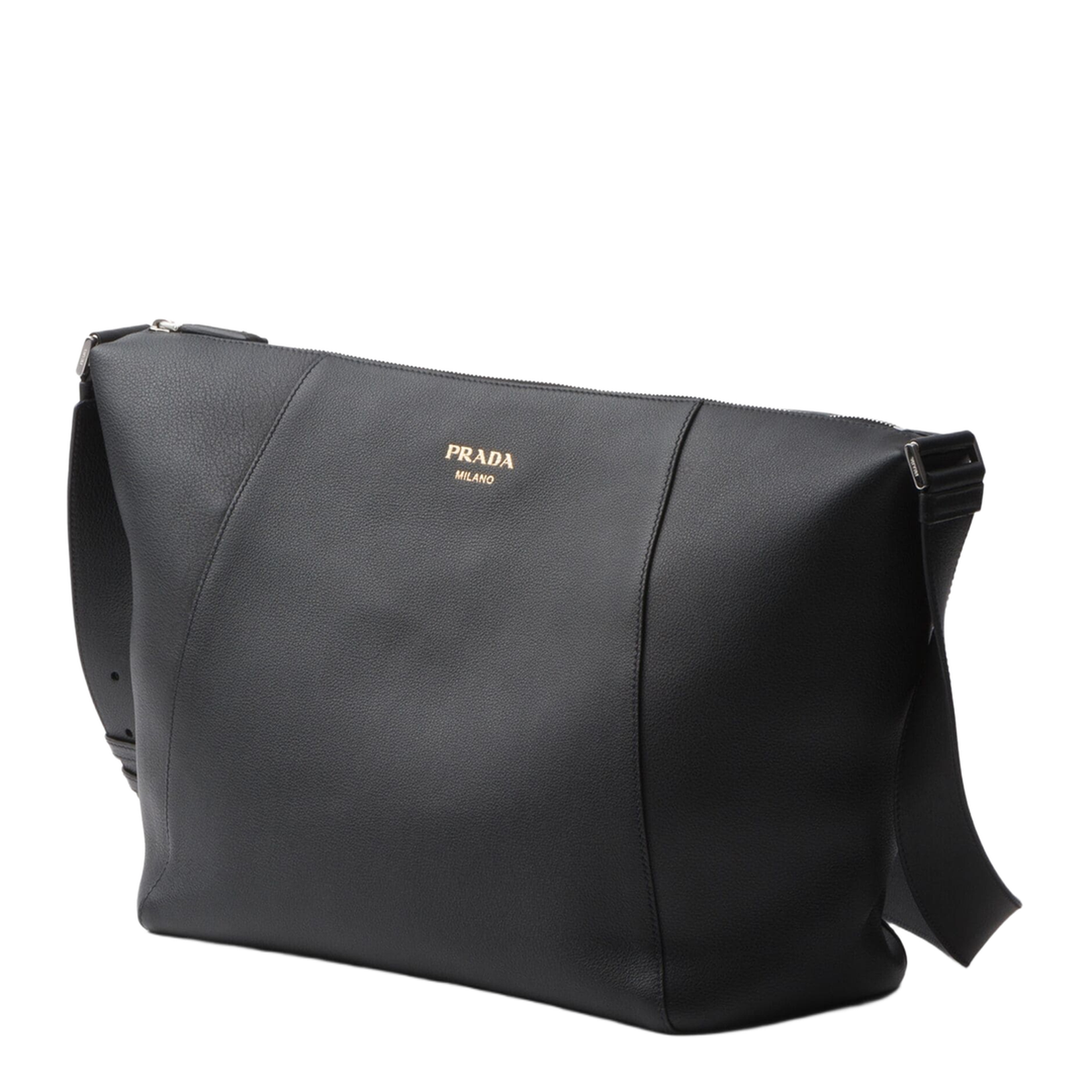 Large Leather Shoulder Bag - Black - Image 3