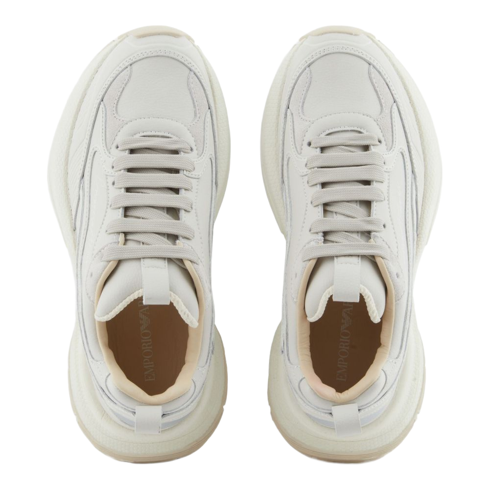 Leather Sneakers with Velvet Details - Image 3