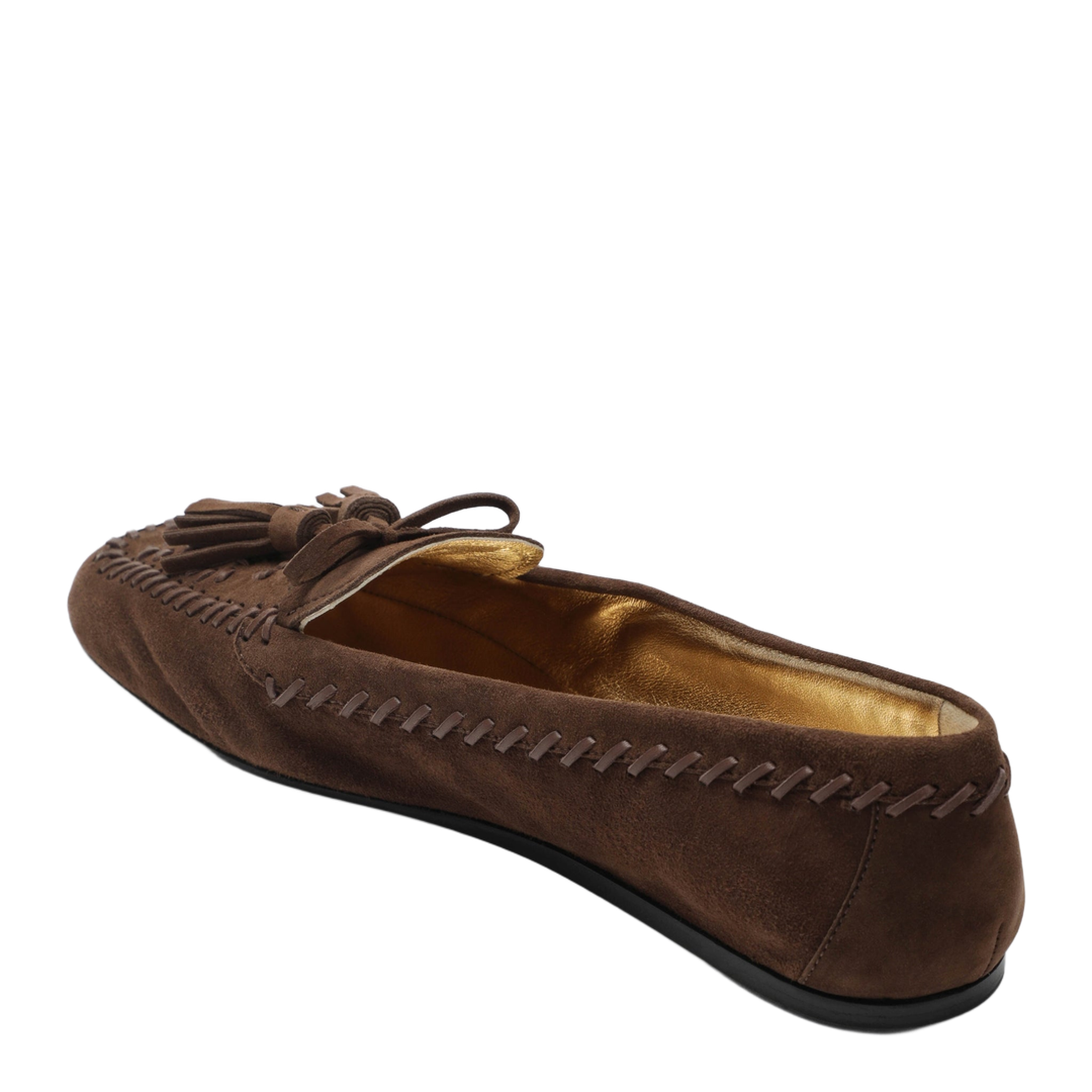 Suede Moccasin Cacao With Embroidery And Tassels - Image 2