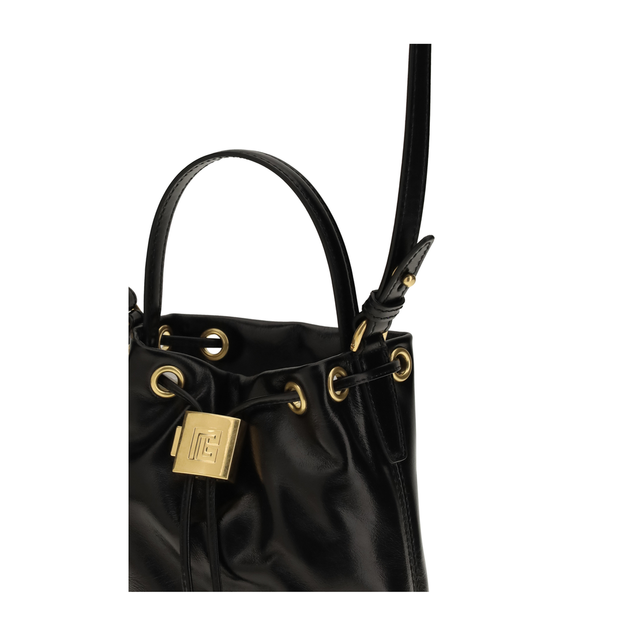 Pulse Small Calfskin Bucket Bag - Black - Image 4