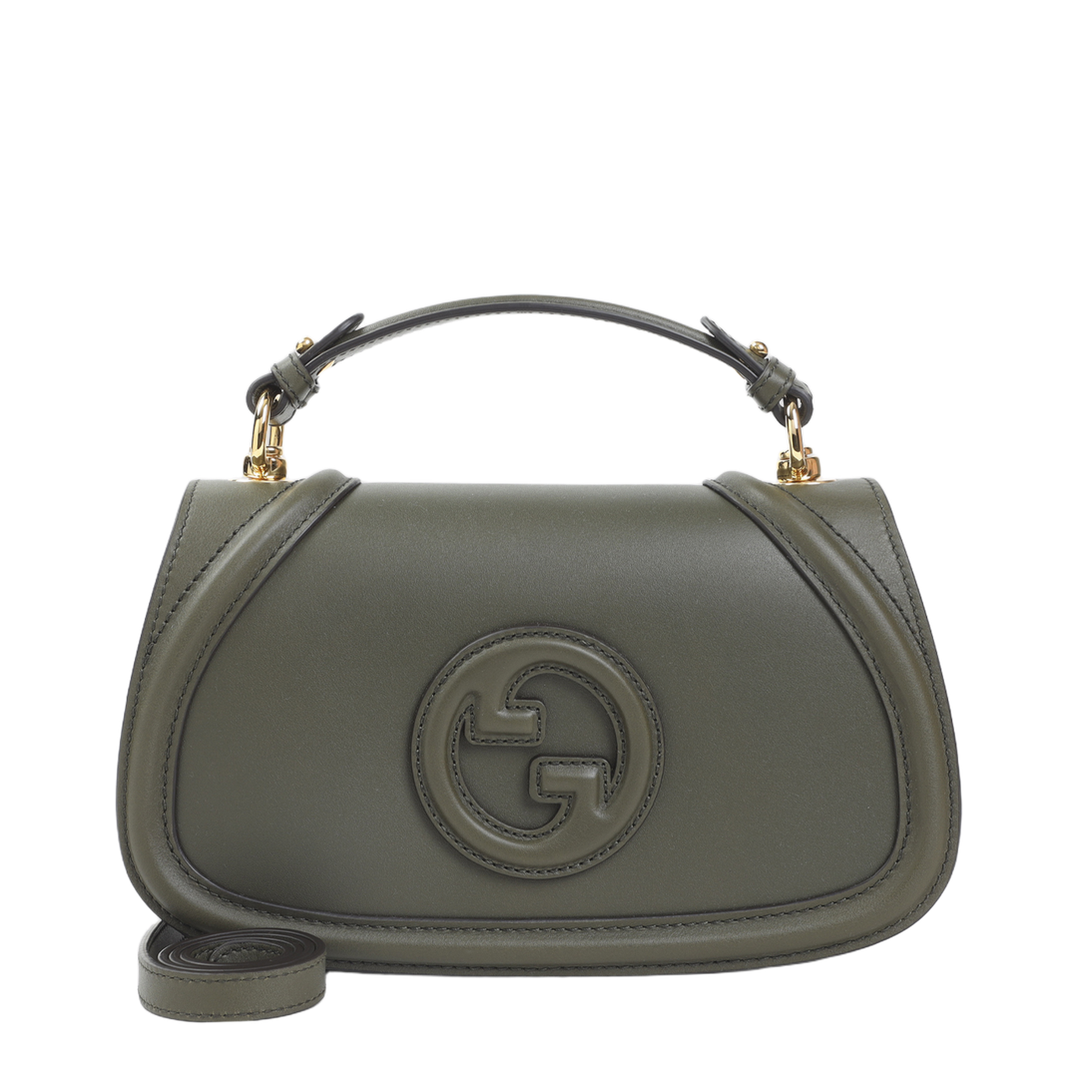 Blondie Medium Smooth Leather Top Handle Bag - Forest Green - Image 1