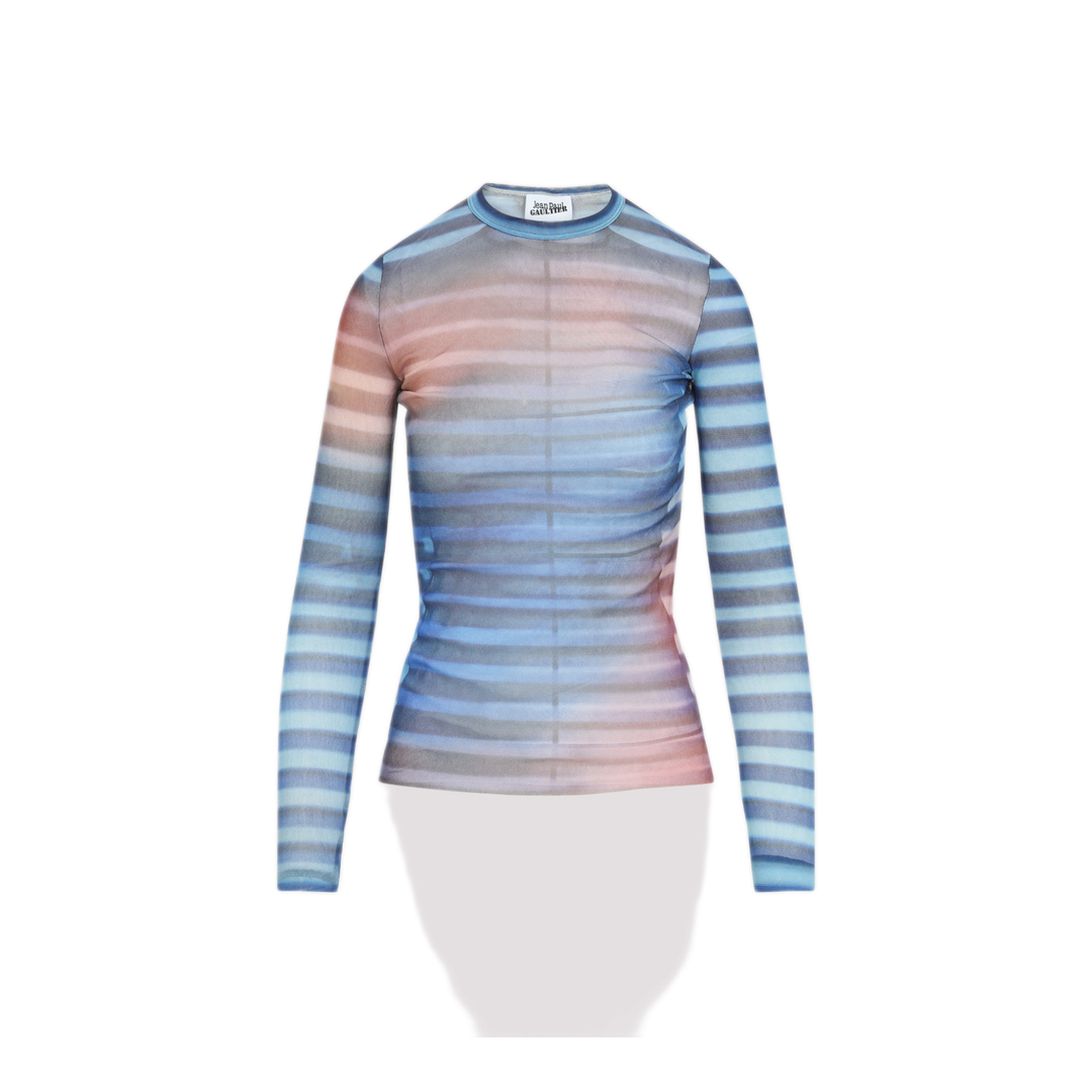 Mesh Printed Air Long Sleeves Top - Image 1