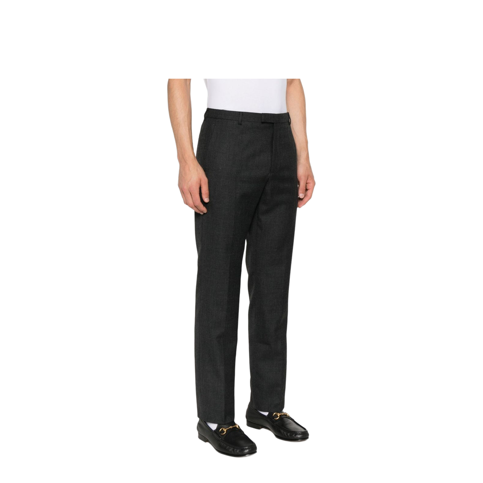 Houndstooth Wool Pant with Embroidery - Image 5