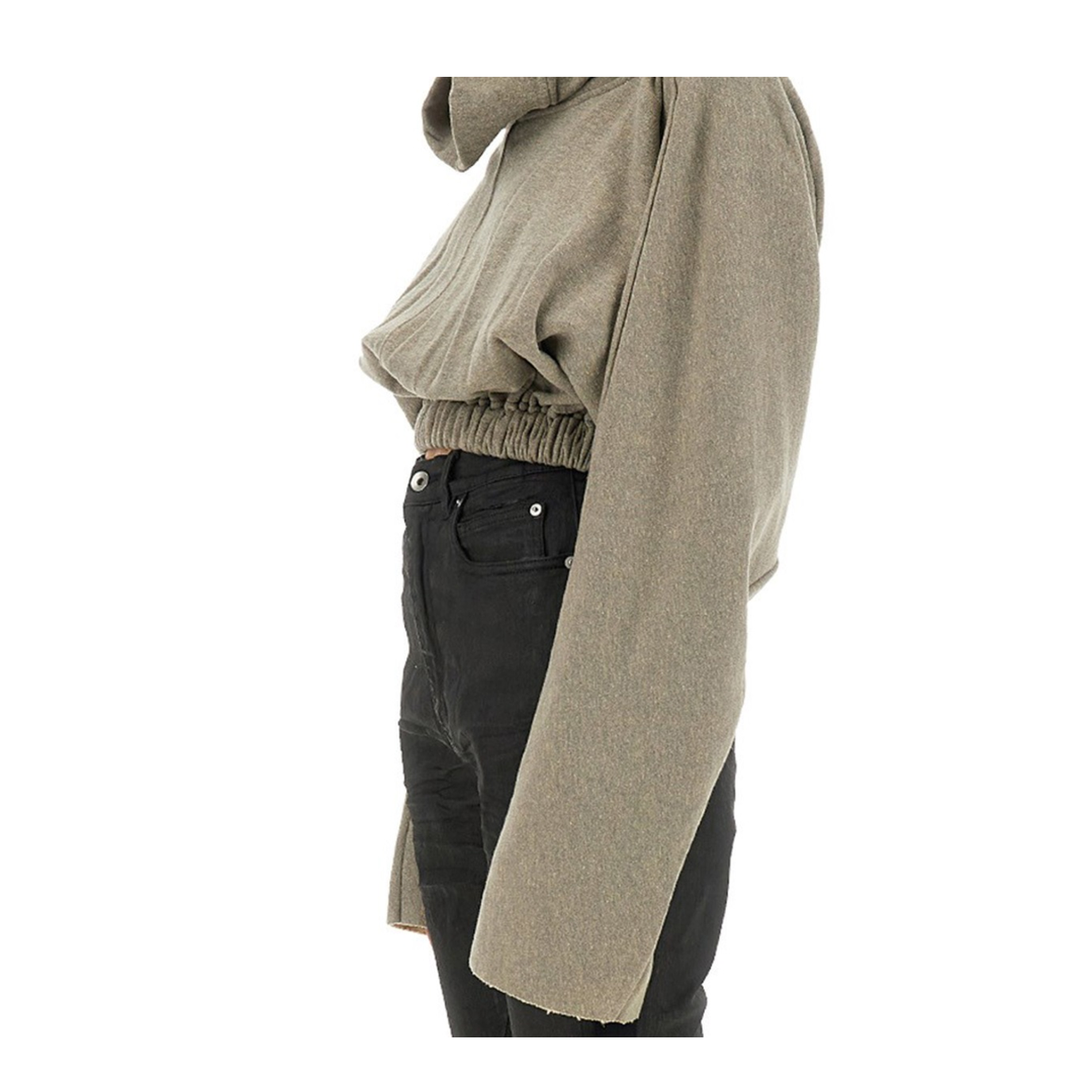 Cropped Hooded Tunic Sweatshirt - Image 4