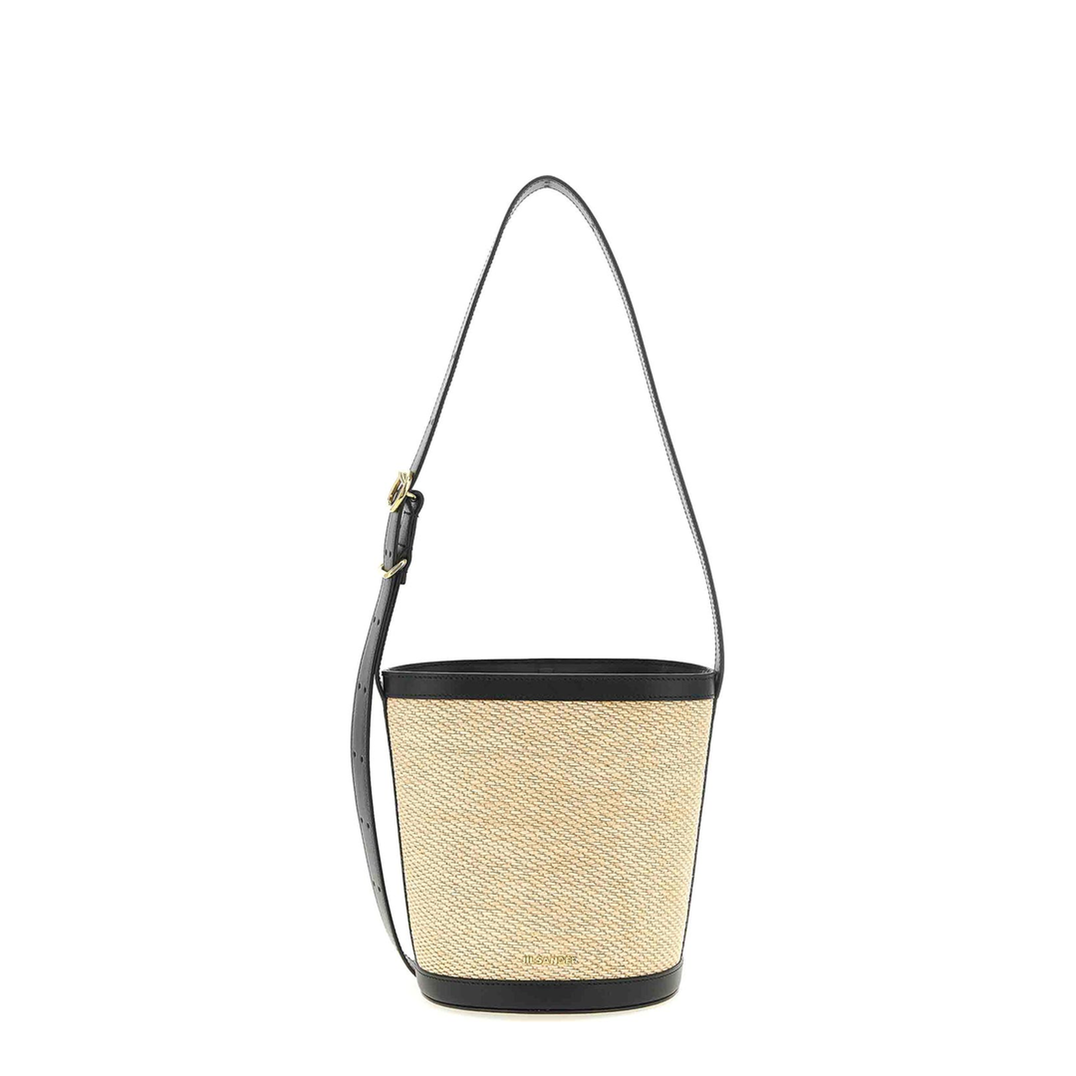 Medium Nylon-Cotton-Linen Blend Bucket Bag - Natural - Image 4