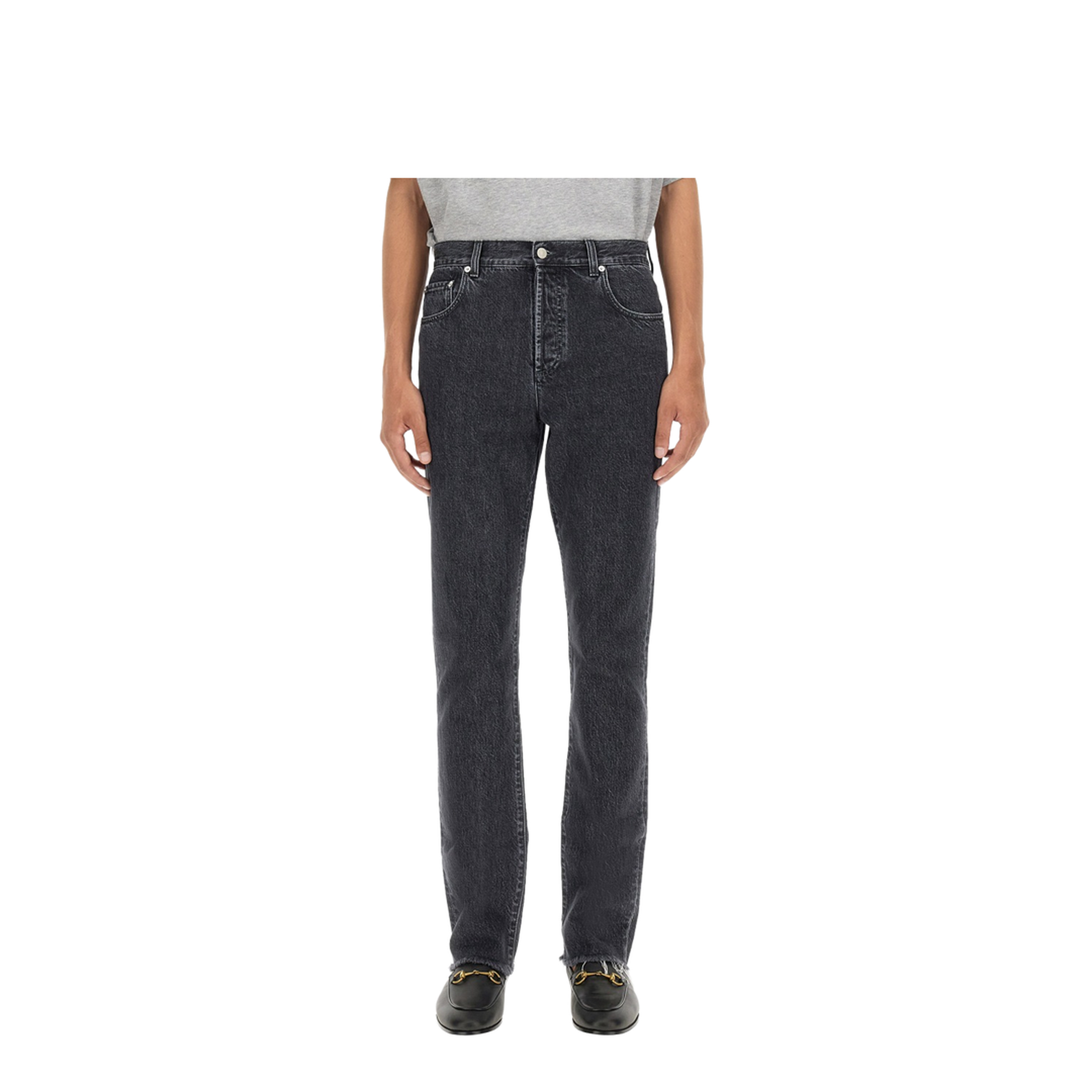 Denim Pants With Label - Image 1