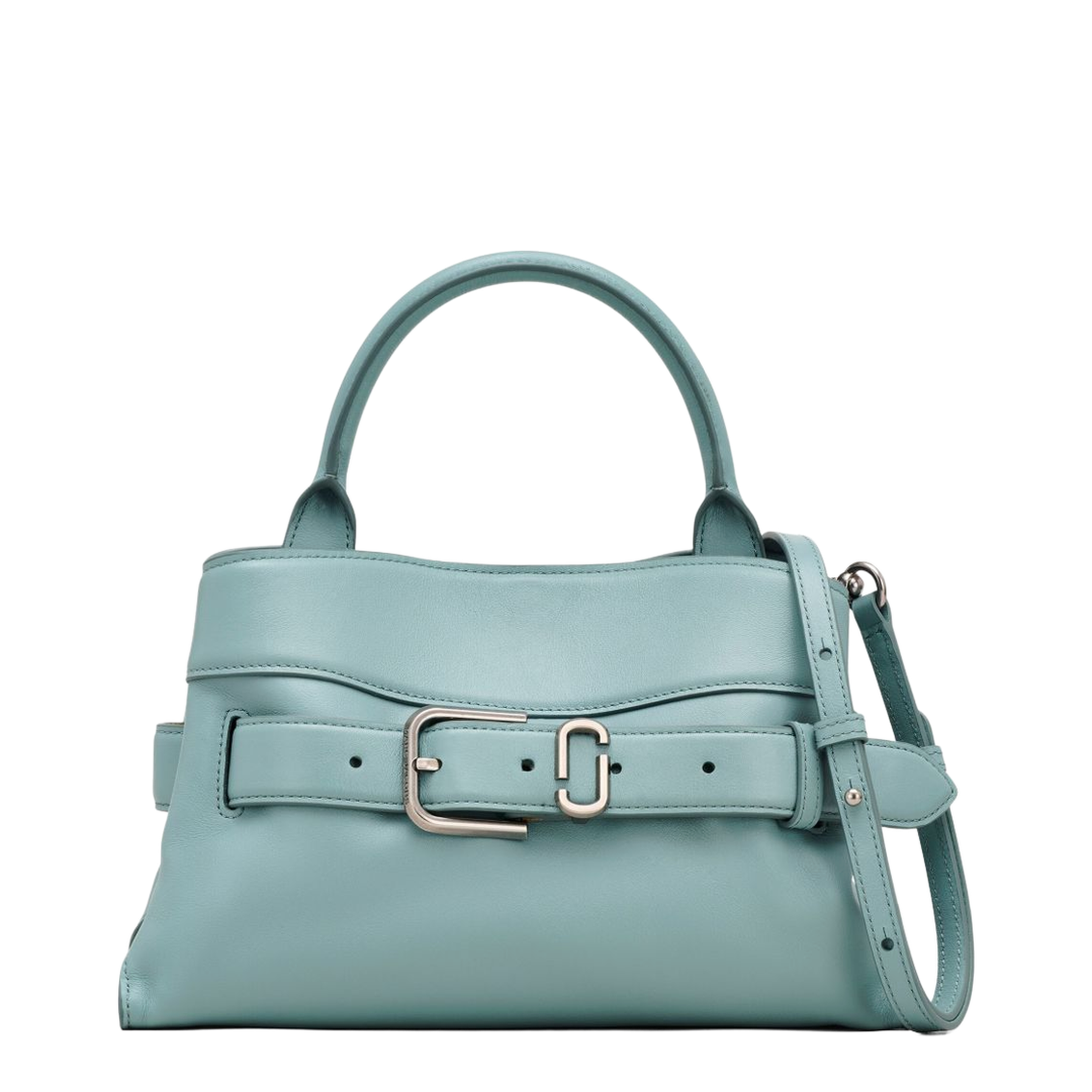 Dakota Small Smooth Leather Satchel - Sky Blue - Image 1