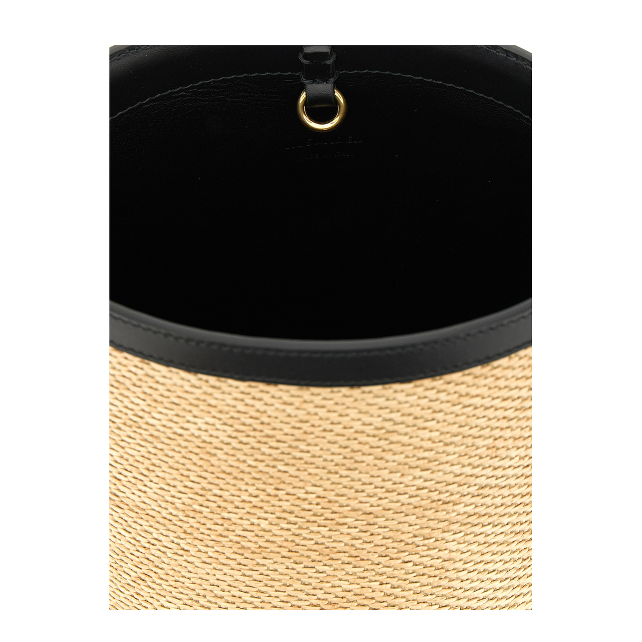 Medium Nylon-Cotton-Linen Blend Bucket Bag - Natural - Image 3