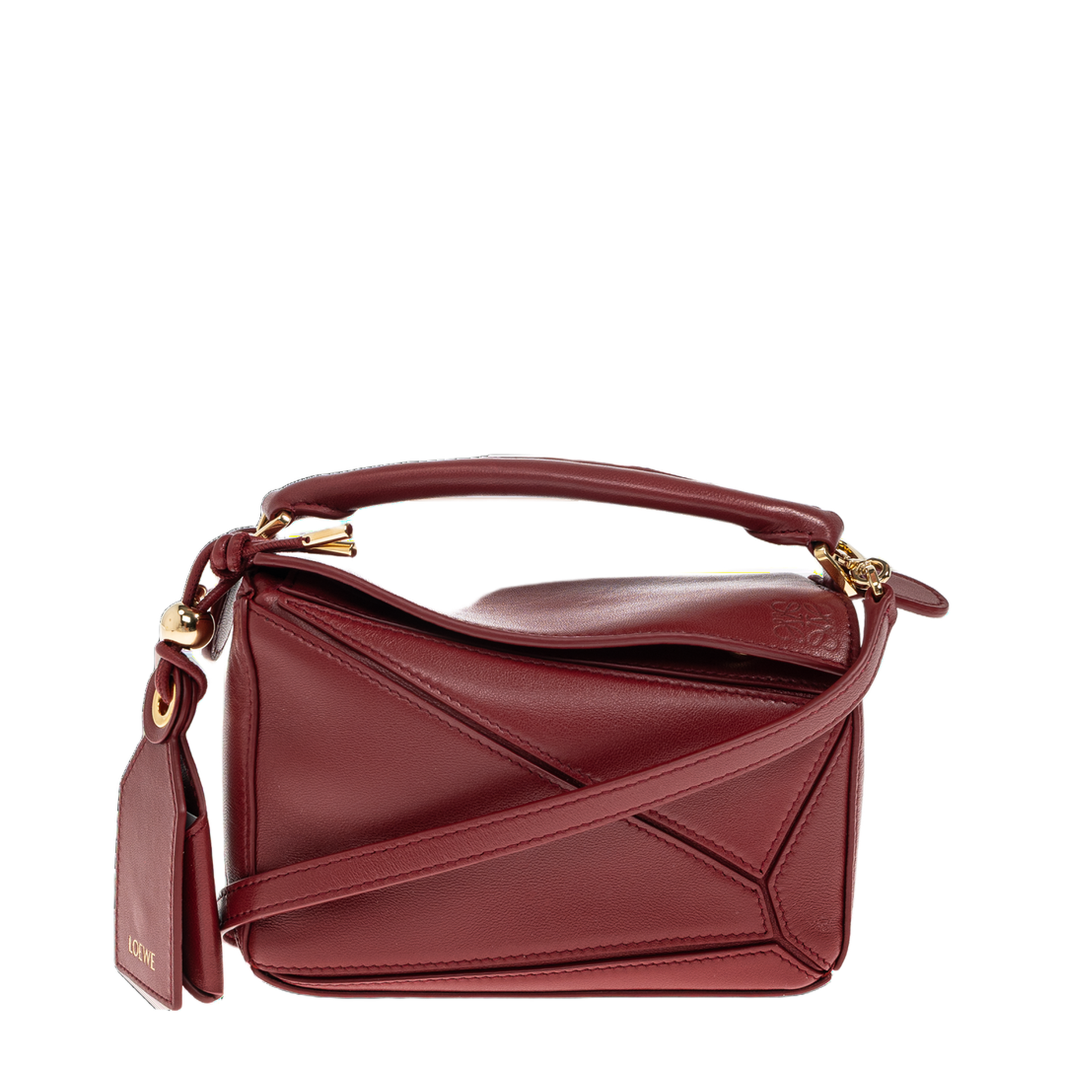 Puzzle Mini Featherlight Nappa Lambskin Crossbody - Burnt Red - Image 1