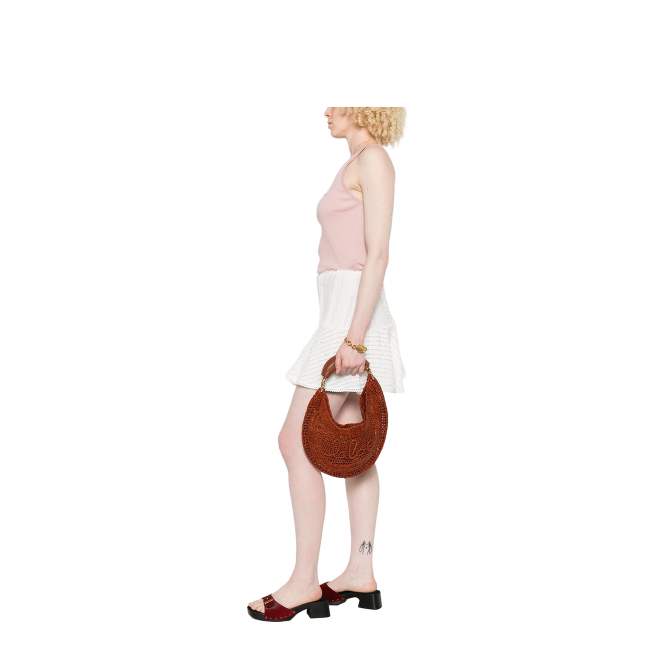 Summer Banana Raffia Hobo Bag - Brown - Image 4