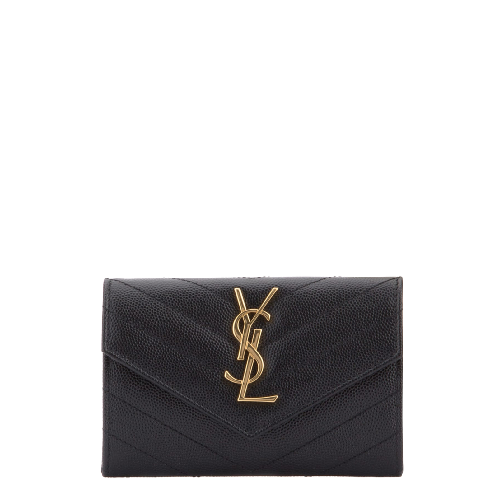 Cassandre Matelassé Small Leather Wallet - Gold - Image 1