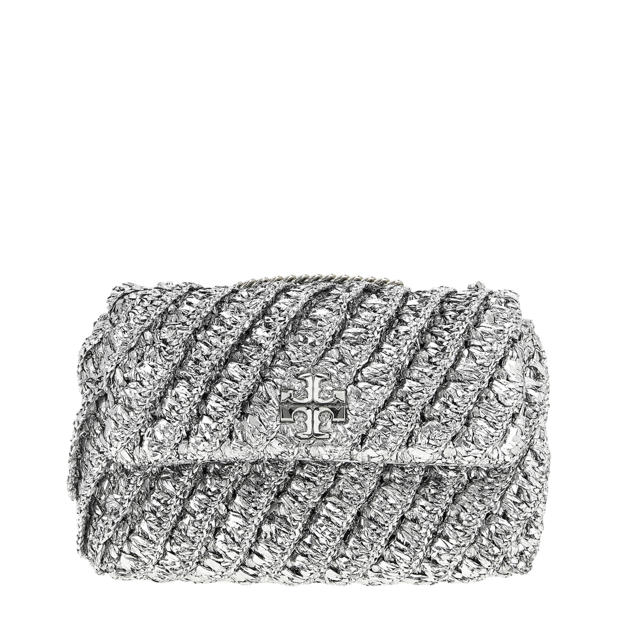 Kira Woven Shoulder Bag Silver - Image 1