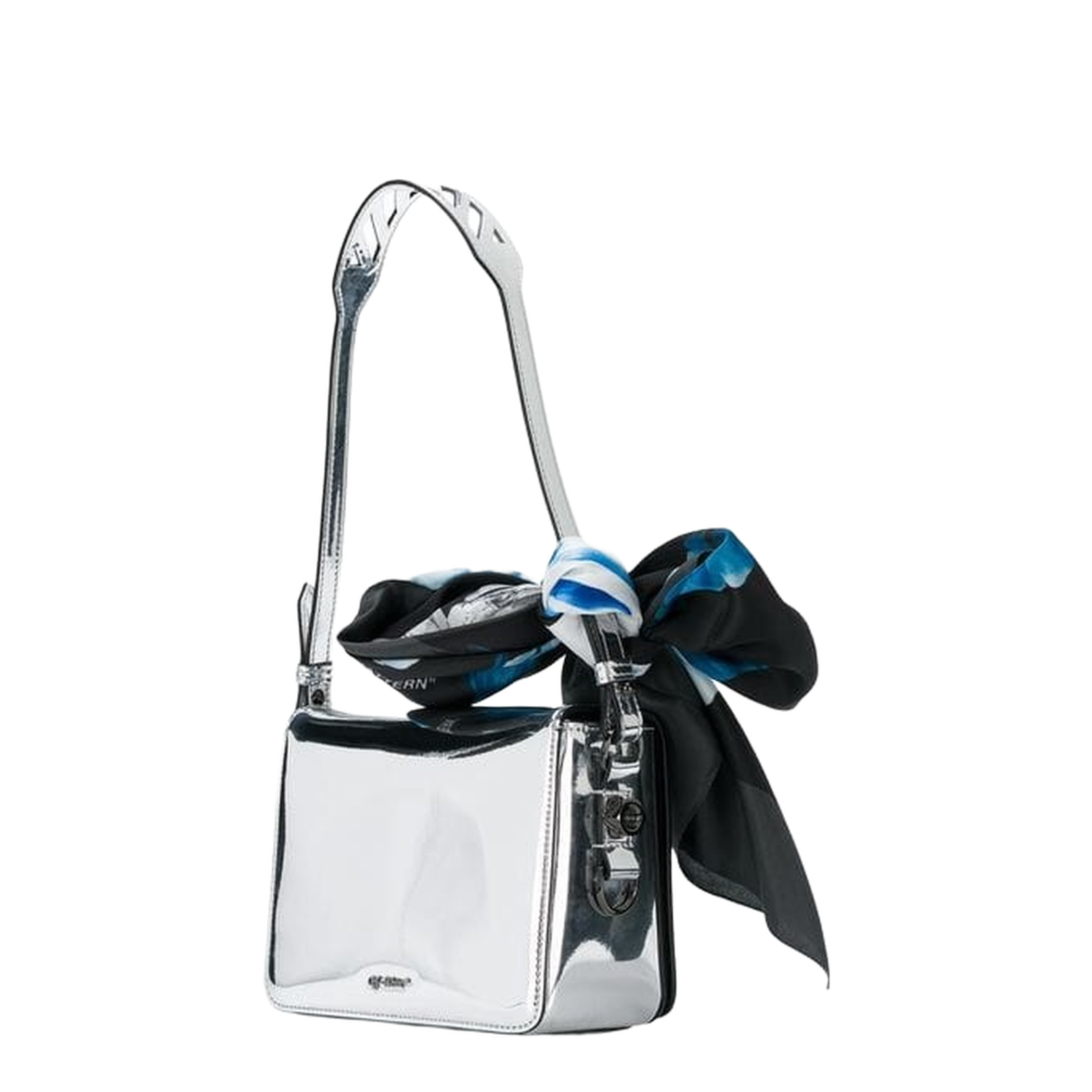 Mirror Binder Clip Silver Shoulder Bag - Image 1