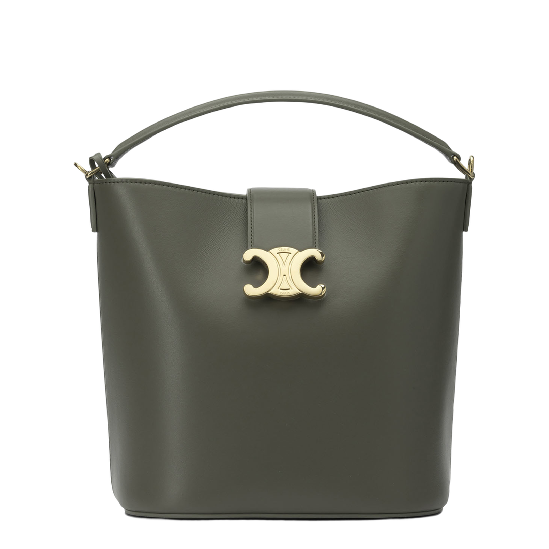 Louise Medium Calfskin Bucket Bag - Golden Khaki - Image 1