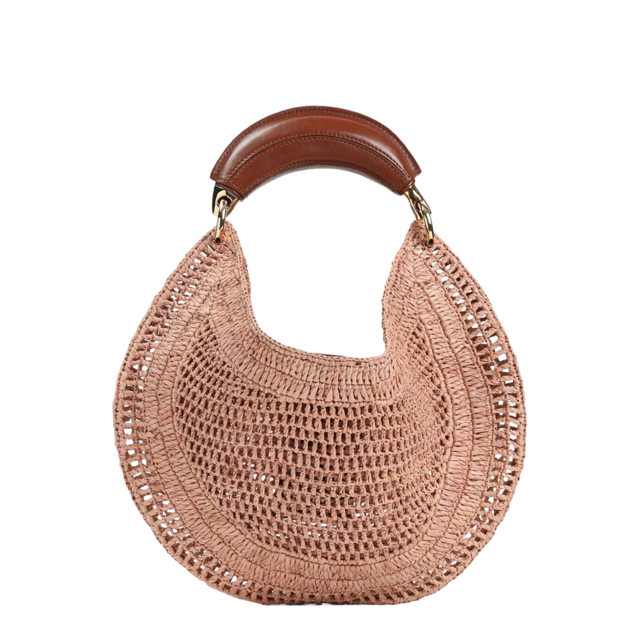 Summer Banana Raffia Hobo Bag - Summery Beige - Image 2