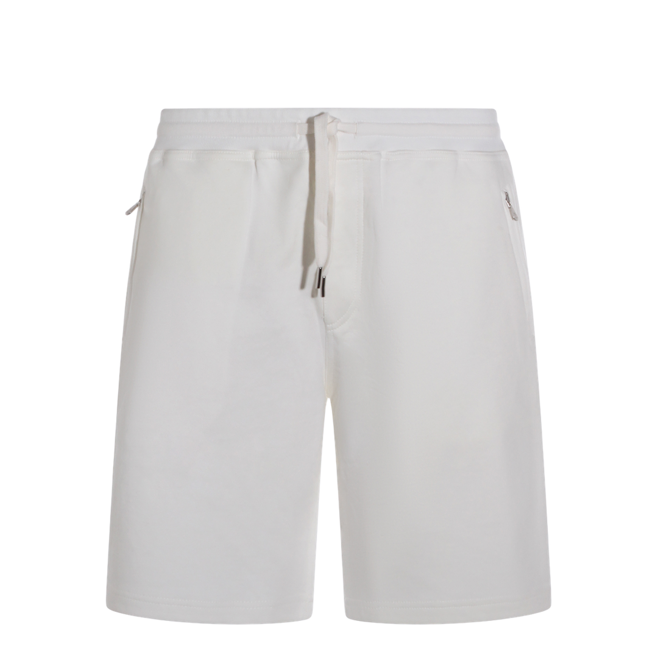 Techno Cotton Fleece Bermuda Shorts White - Image 2